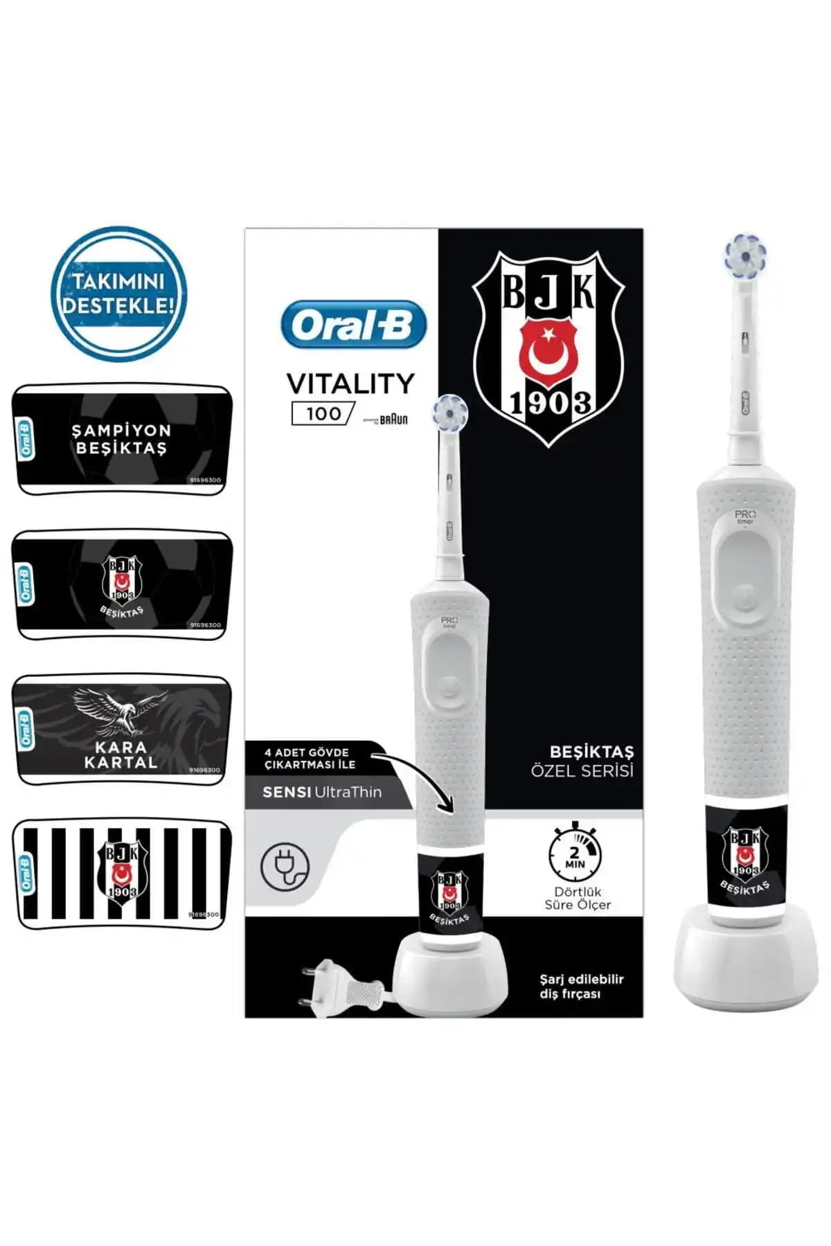 Oral-B D100 Şarjlı Diş Fırçası Beşiktaş Taraftar Paketi Detaylı İnceleme ve Özellikleri