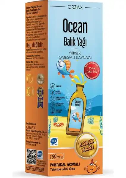 Orzax Ocean Balık Yağı Şurup: Yüksek Kaliteli Omega-3 Takviyesi Çocuklar ve Yetişkinler İçin