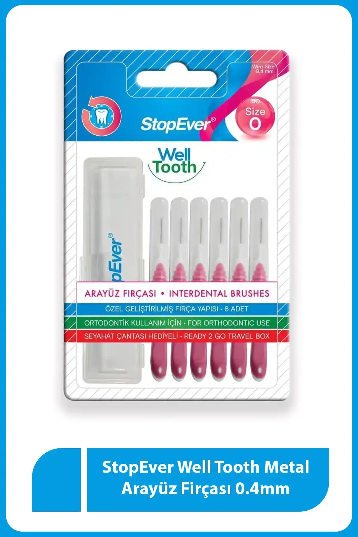StopEver Well Tooth Metal Arayüz Fırçası 0.4mm Pembe: Dar Alanlara Ulaşan Etkili Ağız Bakım Çözümü