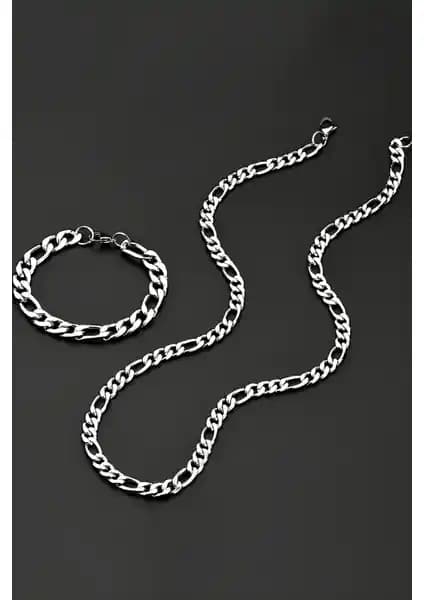 Takı Dükkanı Figaro 3e1 Çelik Erkek Bileklik ve Kolye Zincir Seti İncelemesi