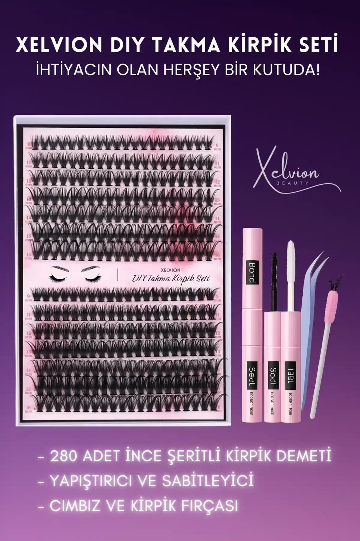 XELVION BEAUTY Takma Kirpik Seti: Doğal ve Etkileyici Göz Makyajı İçin Ideal Çözüm