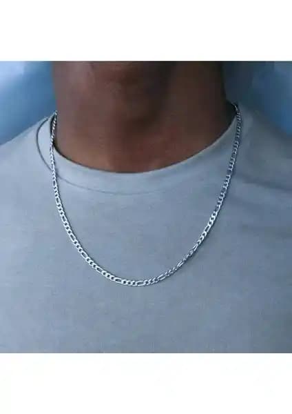 Yassı Çelik Zincir 60 cm Erkek ve Unisex Kullanım İçin Modern Aksesuar