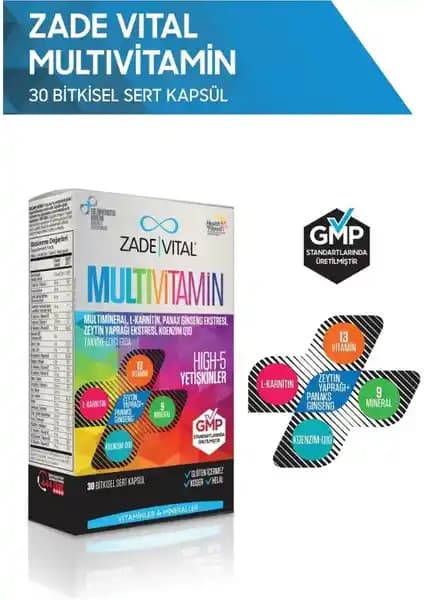Zade Vital Multivitamin 30 Bitkisel Kapsül ile Sağlıklı Yaşamı Destekleyin
