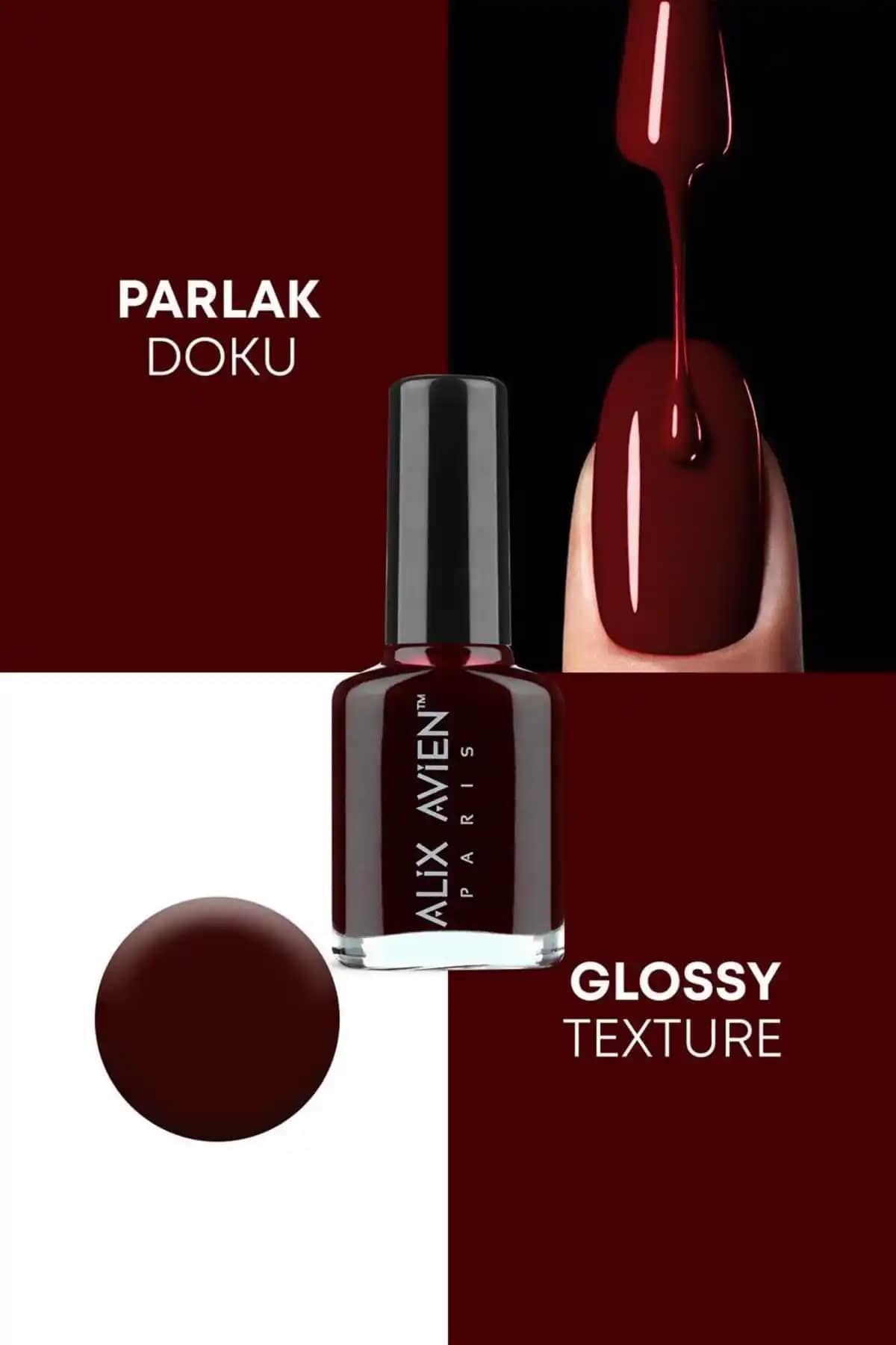 Alix Avien Bordo Oje 108: Yüksek Pigmentasyon ve Uzun Süreli Parlaklık Sağlayan Şık Tırnak Cilası