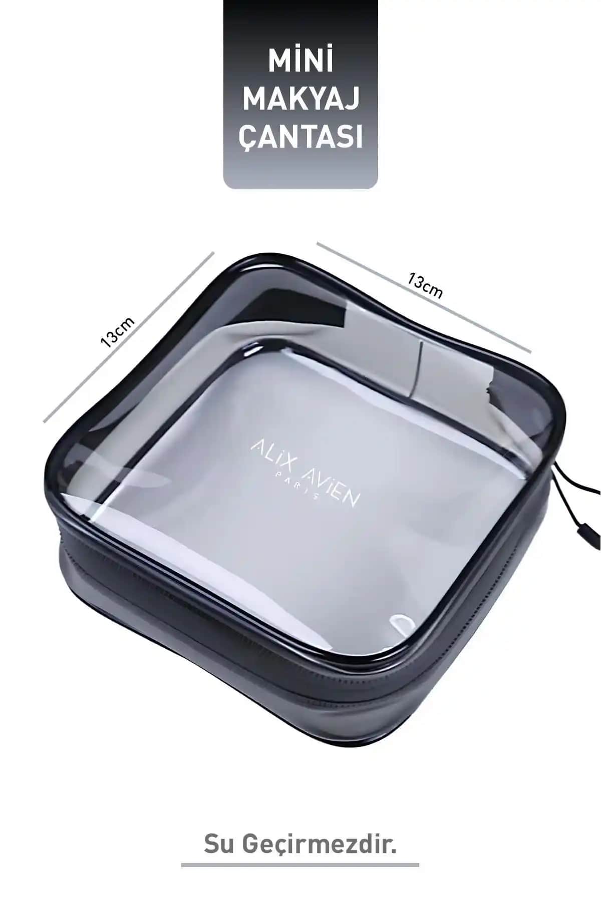 Alix Avien Gri Mini Makyaj Çantası ve Woys Bags Şeffaf Seyahat Makyaj Çantası Karşılaştırması