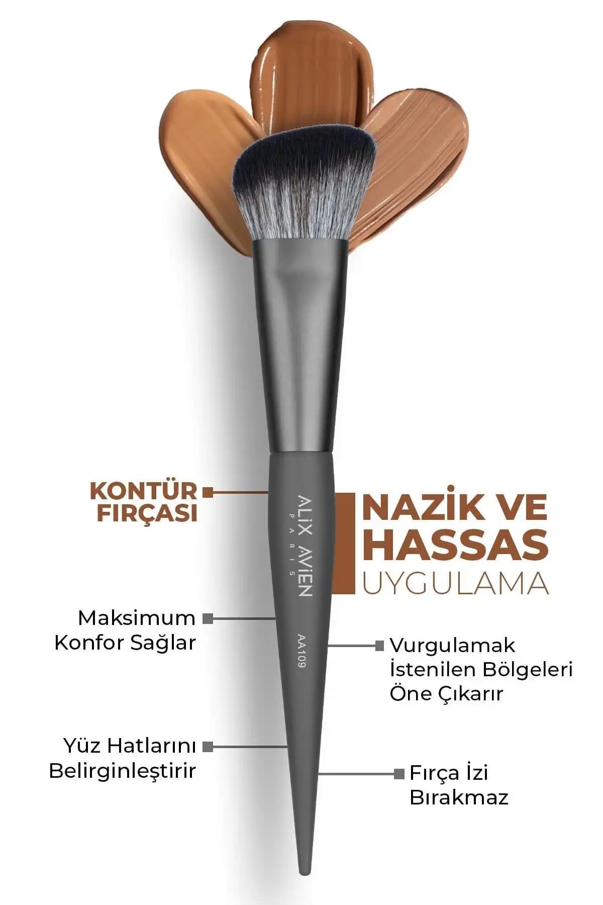 Alix Avien Kontür Fırçası: Yüz Hatlarınızı Vurgulayan Profesyonel Makyaj Aksesuarı
