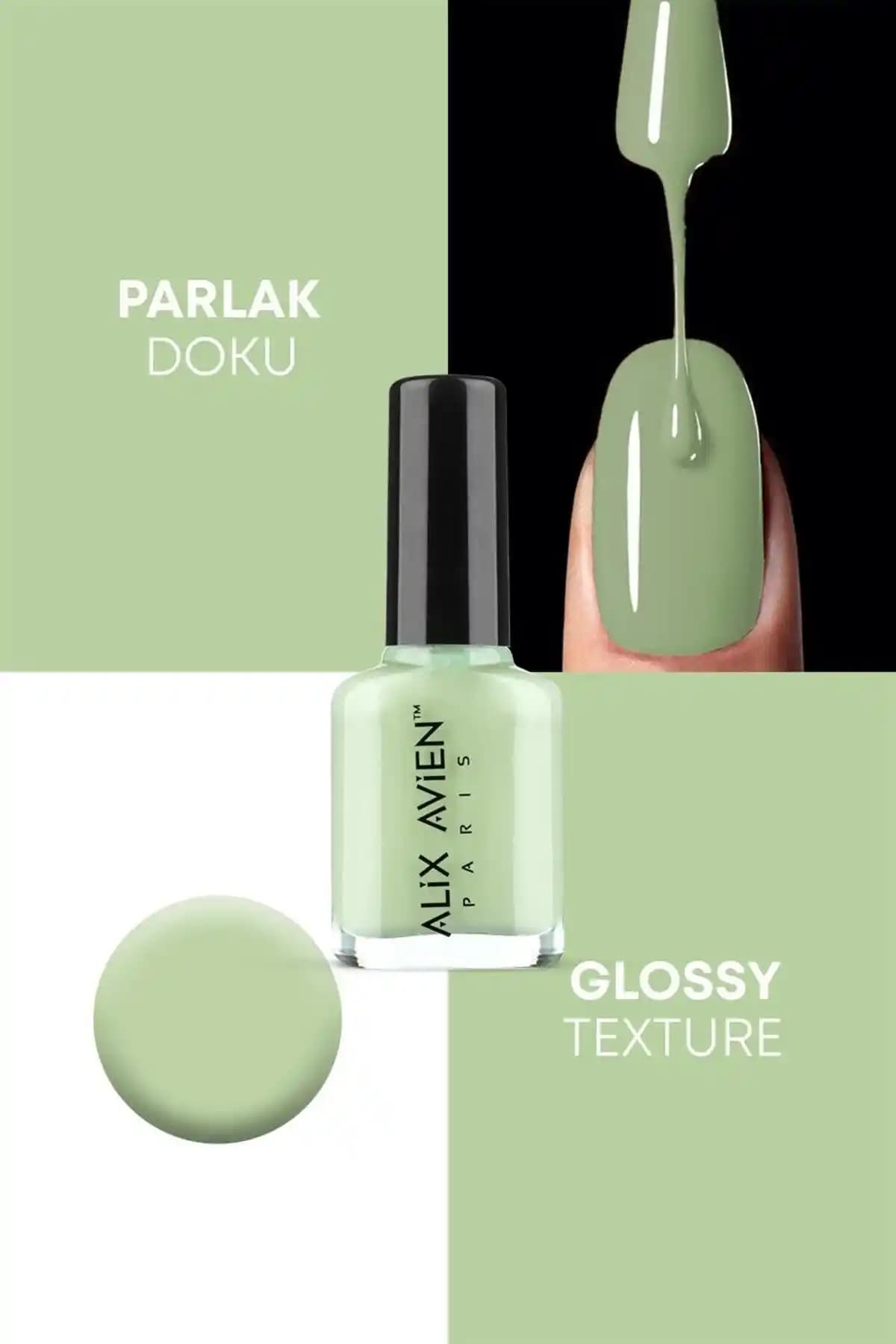 Alix Avien Mint Yeşil Oje 67: Parlak ve Uzun Süre Dayanan Kaliteli Tırnak Rengi