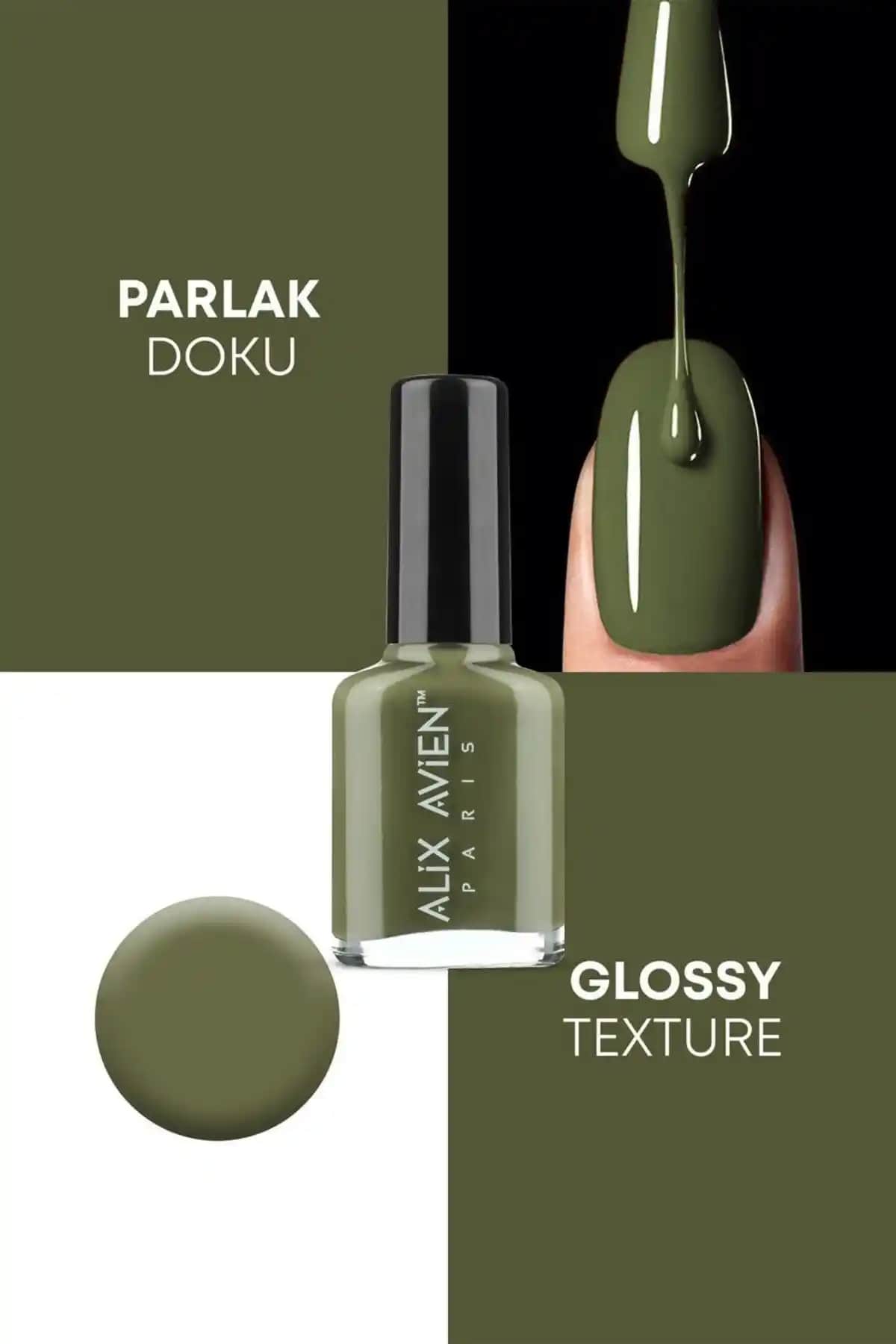 Alix Avien Yeşil Oje 109: Uzun Süreli Kalıcılık ve Parlaklık Sunan Şık Renk Seçeneği