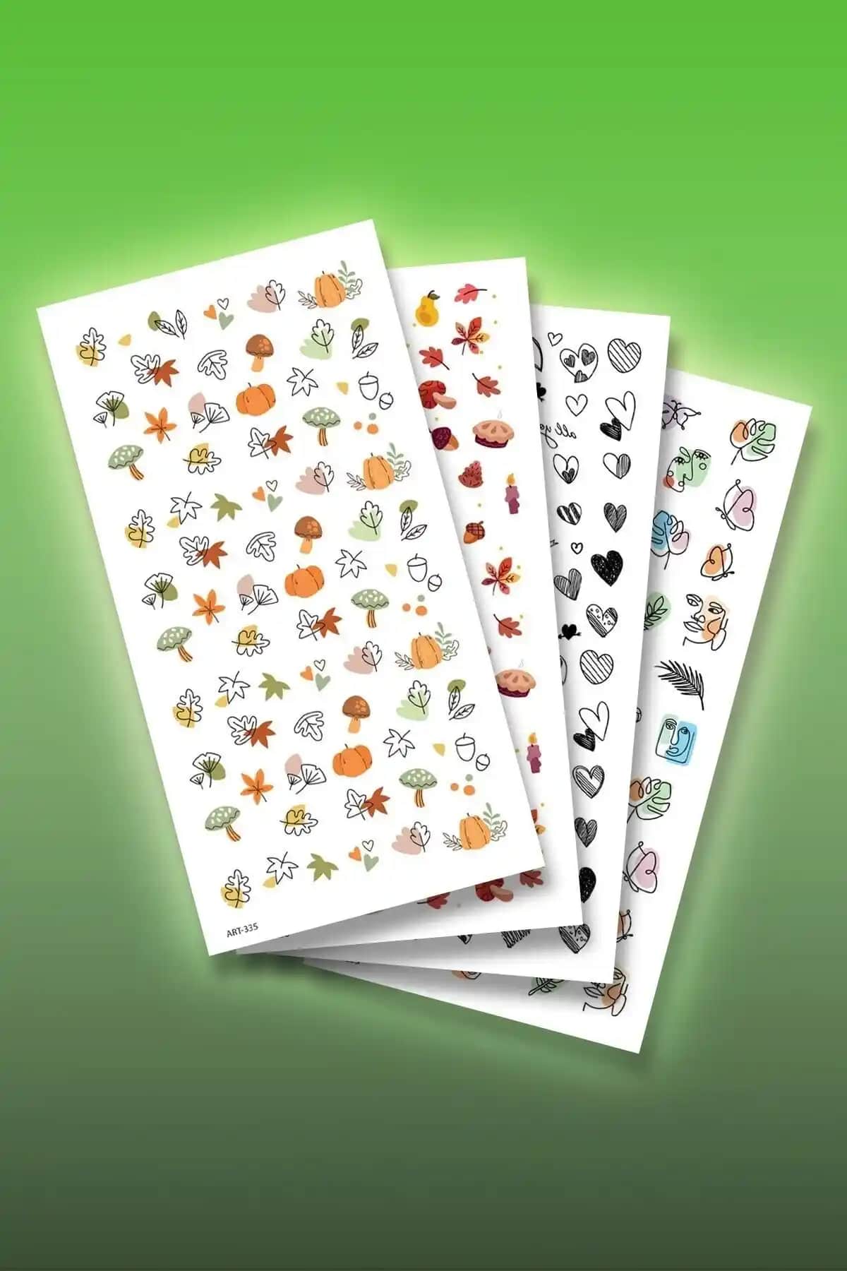 Artikel 4'lü Tırnak Dövmesi Seti: Geniş Renk ve Desen Seçenekleriyle Pratik Nail Art Çözümü