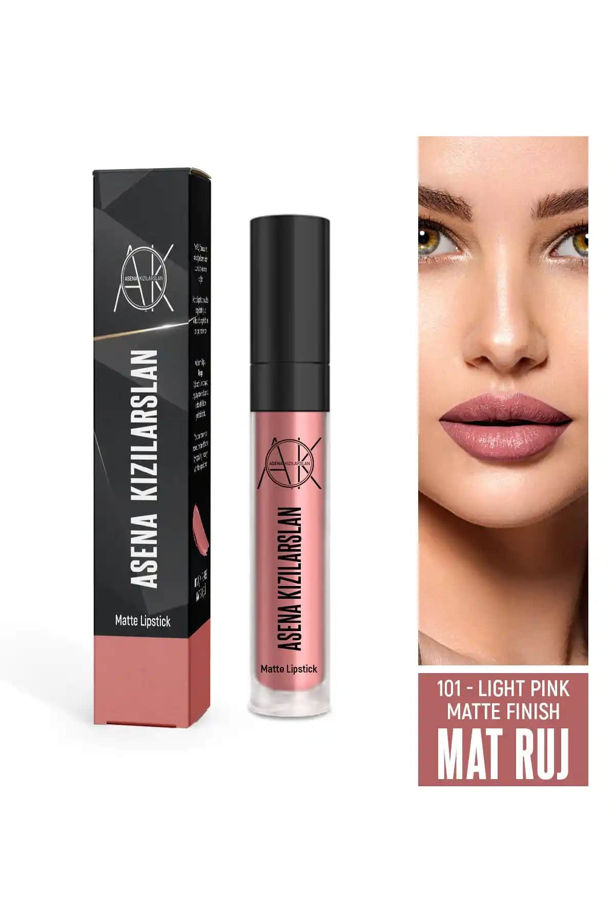 Asena Kızılarslan Light Pink 101 Mat Ruj Günlük ve Kalıcı Kullanım İçin Uygun