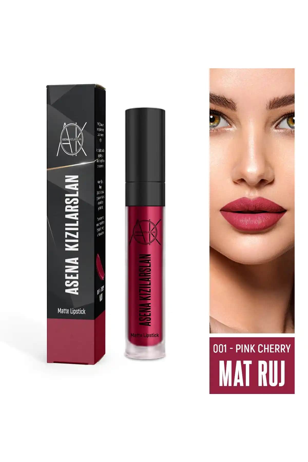 Asena Kızılarslan Mat Ruj Pink Cherry 001: Yüksek Pigmentasyon ve Uzun Süre Kalıcı Dudak Rengi
