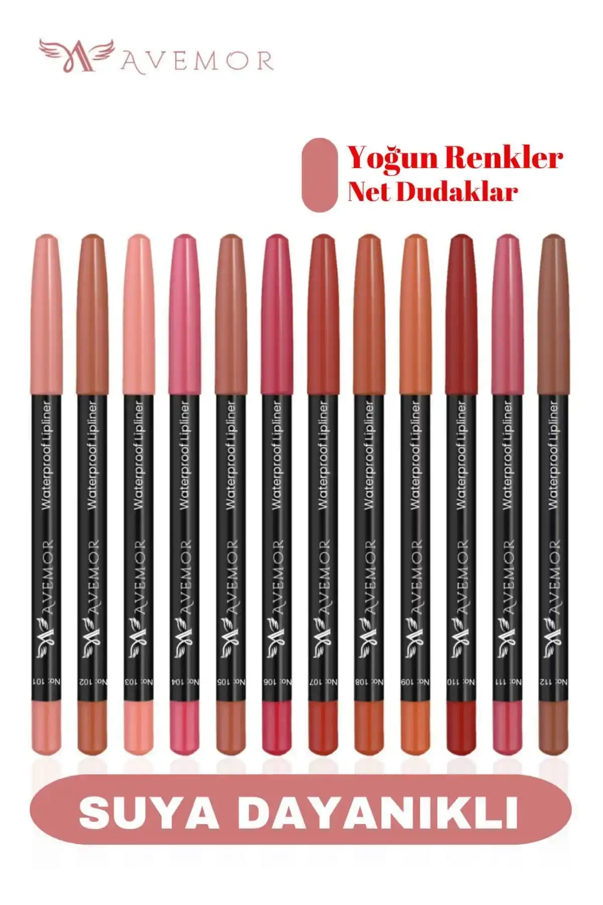 AVEMOR 12'li Yağlı Dudak Kalemi Seti: Renk Çeşitliliği ve Güvenli Kullanım Özellikleri