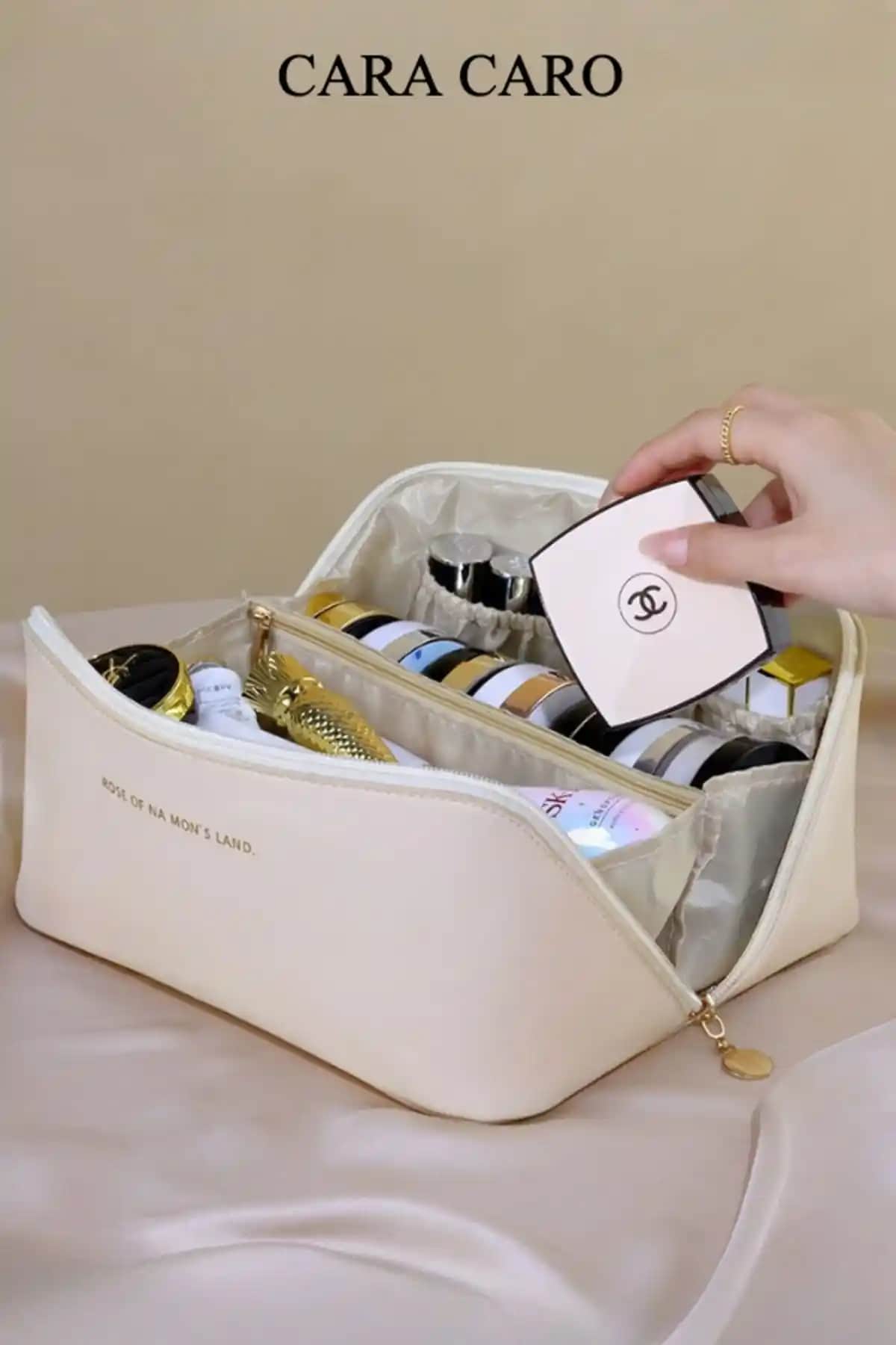 CARA CARO Büyük Kapasiteli Taşınabilir Makyaj Çantası: Şıklık ve İşlevsellik Bir Arada