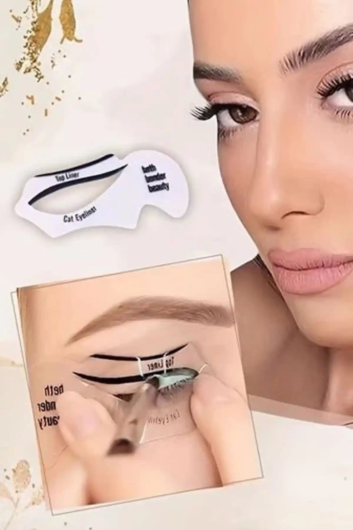 Fix Eyeliner ve Dipliner Kolay Kullanım Şablonu Çok Fonksiyonlu ve Pratik Makyaj Aracı