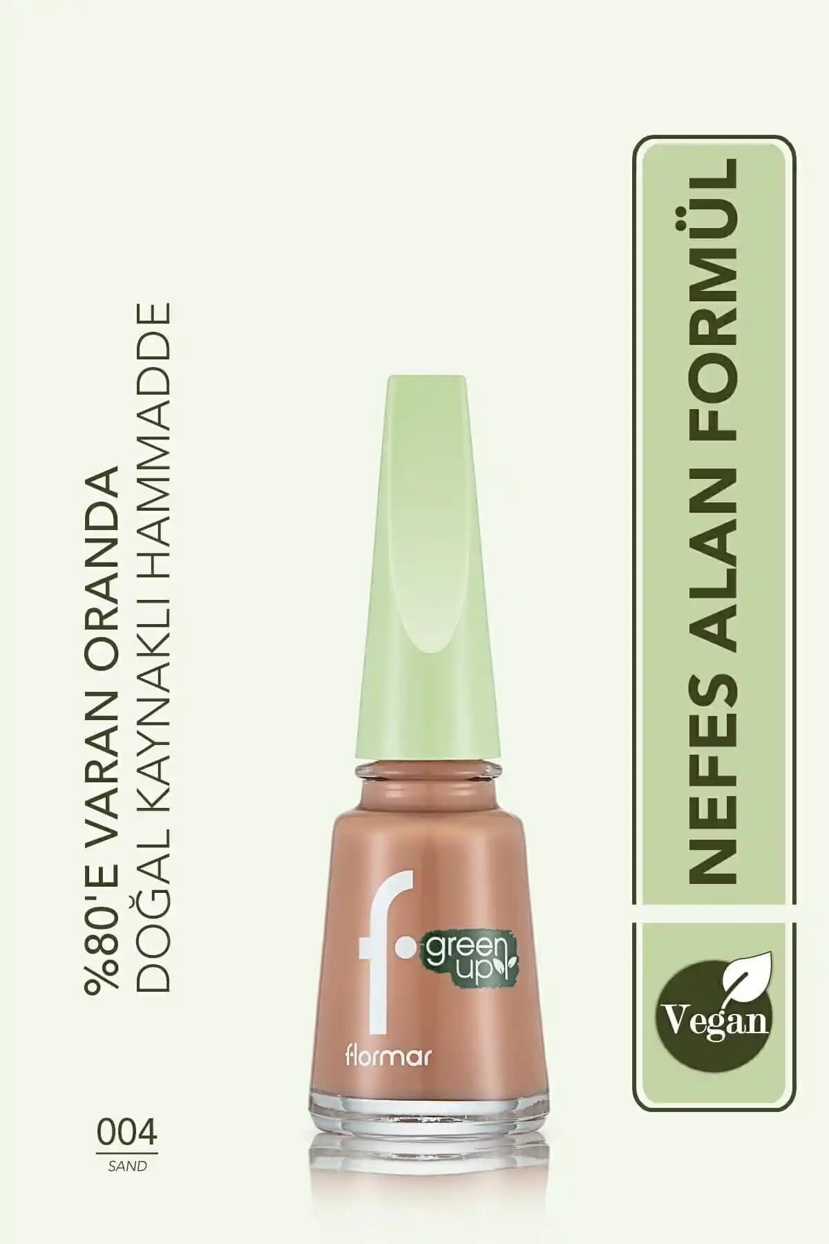 Flormar Green Up Nail Enamel-004 Sand: Doğal ve Vegan Parlak Oje Ürünü Özellikleri
