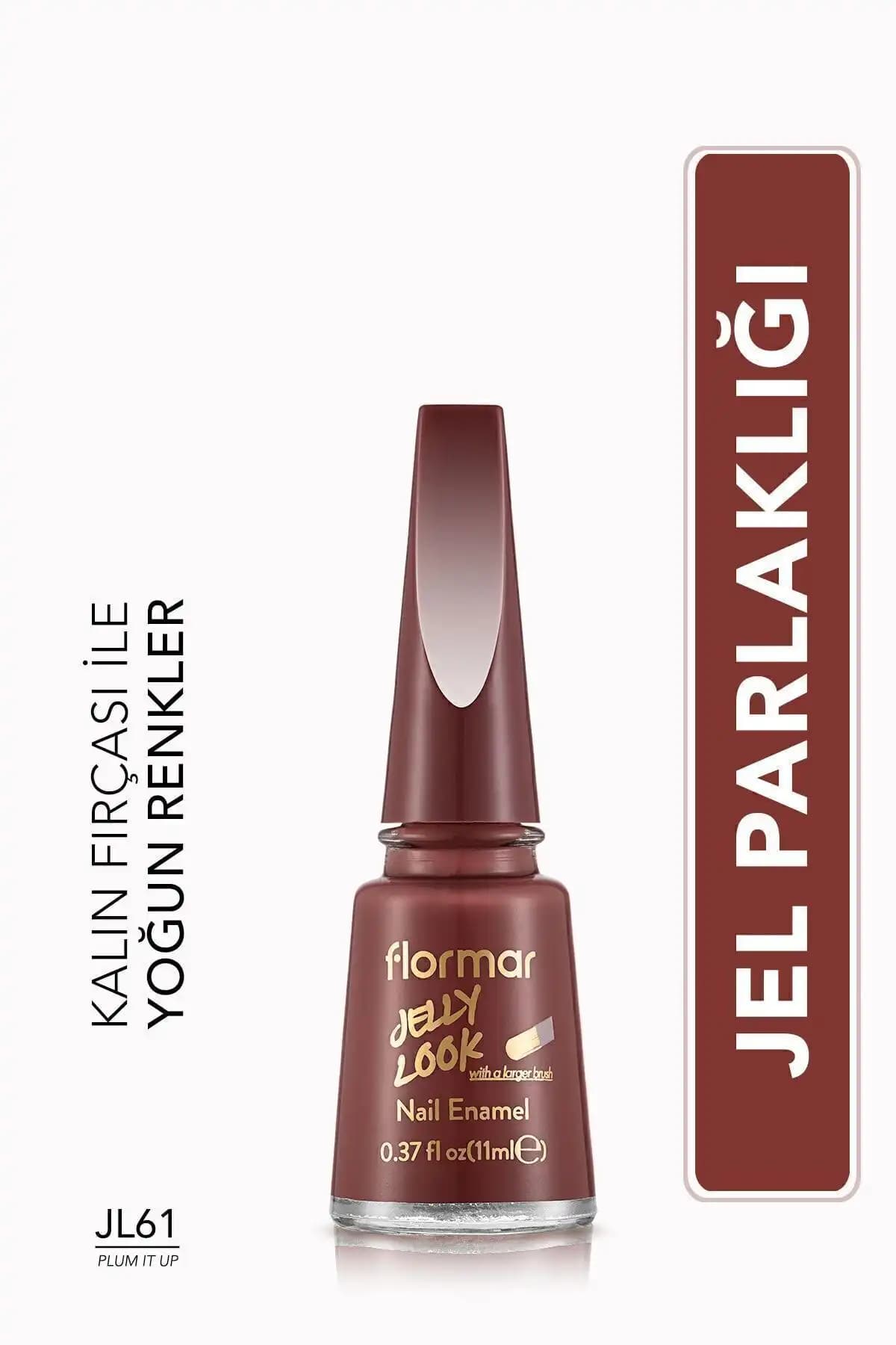 Flormar Jel Görünümlü Parlak Oje BORDOMSU MOR - Uzun Süre Kalıcı ve Şık Tırnaklar