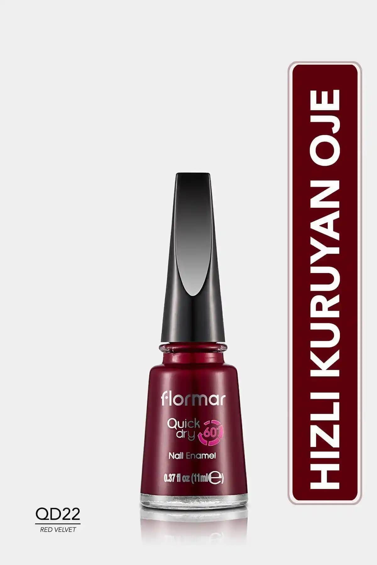 Flormar Quick Dry Nail Enamel Qd22 Red Velvet: Hızlı Kuruyan ve Kalıcı Kırmızı Oje Özellikleri