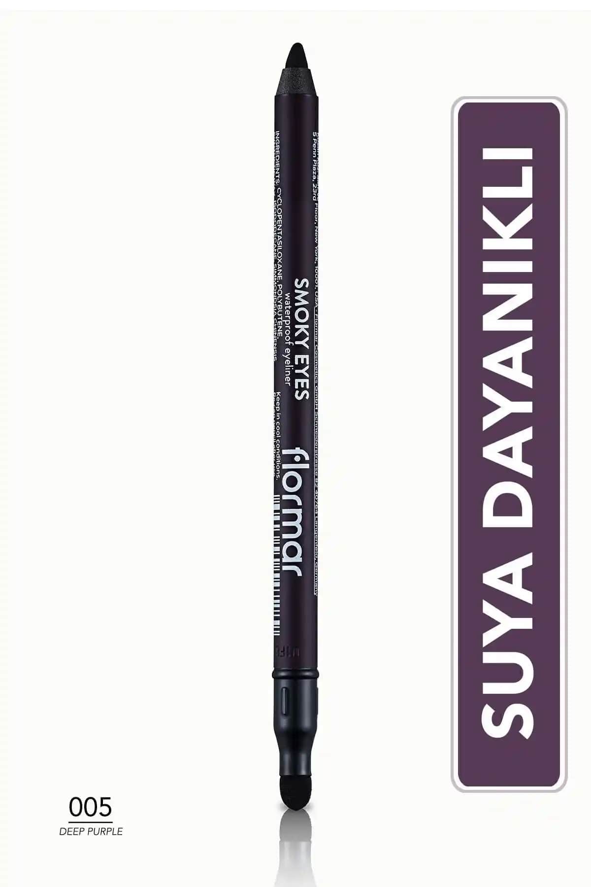 Flormar Smoky Eyes Waterproof Göz Kalemi 005 Deep Purple Derin Mor Renkli Kalıcı Makyaj