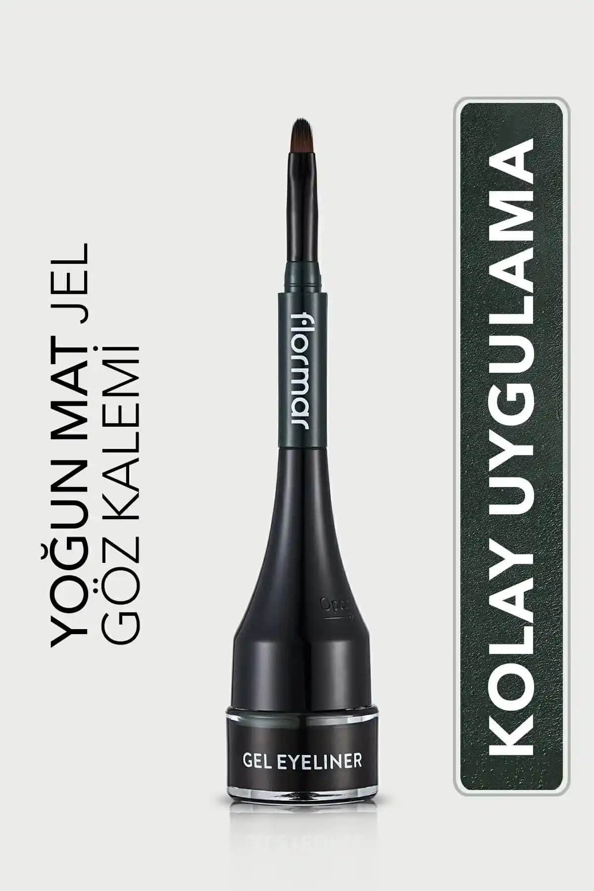 Flormar Yoğun Pigmentli Mat Jel Eyeliner Yeşil Renkli Kalıcı ve Kolay Uygulamalı