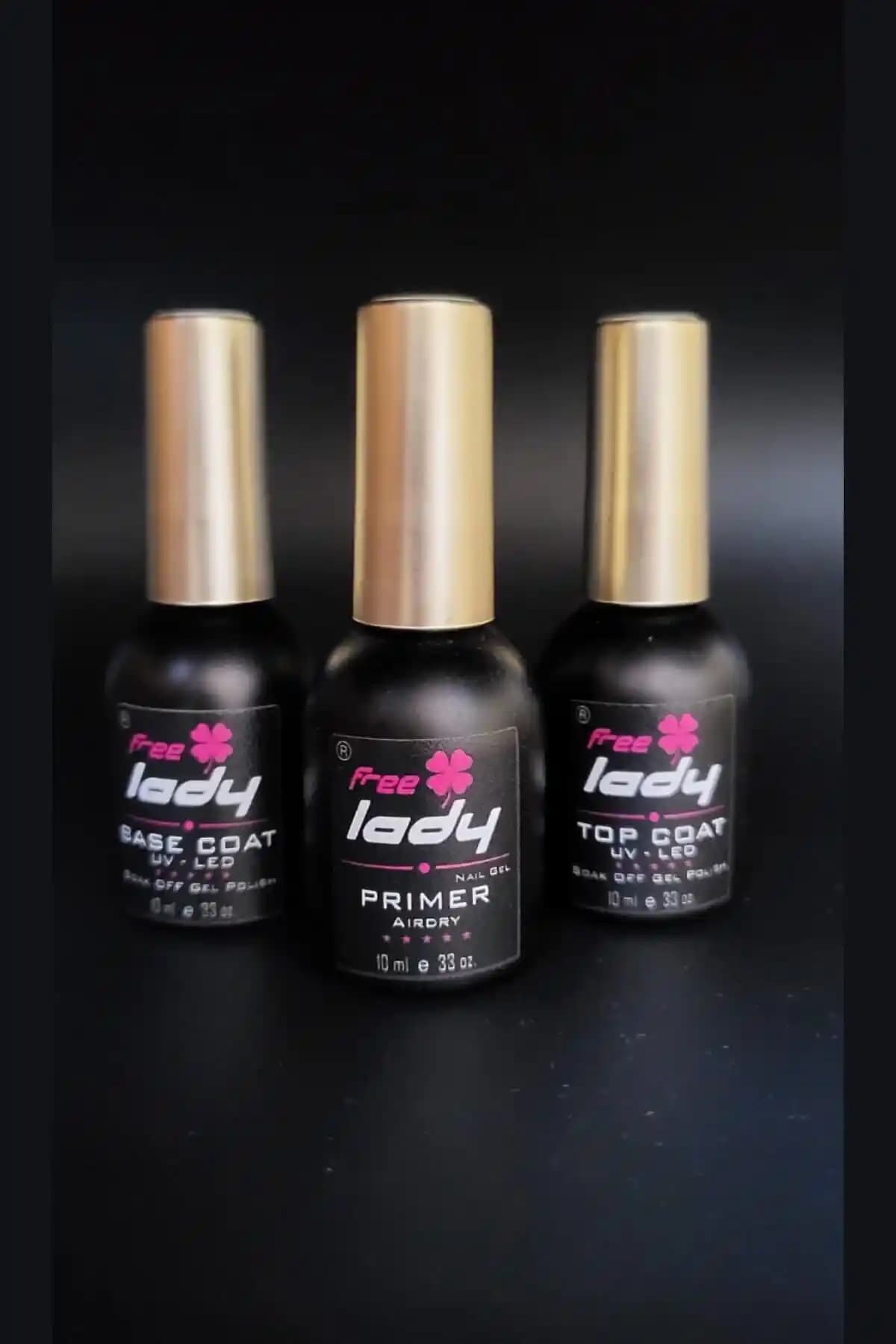 FREELADY 3'lü Coat Set Profesyonel ve Kalıcı Nail Art Ürünü 10ml