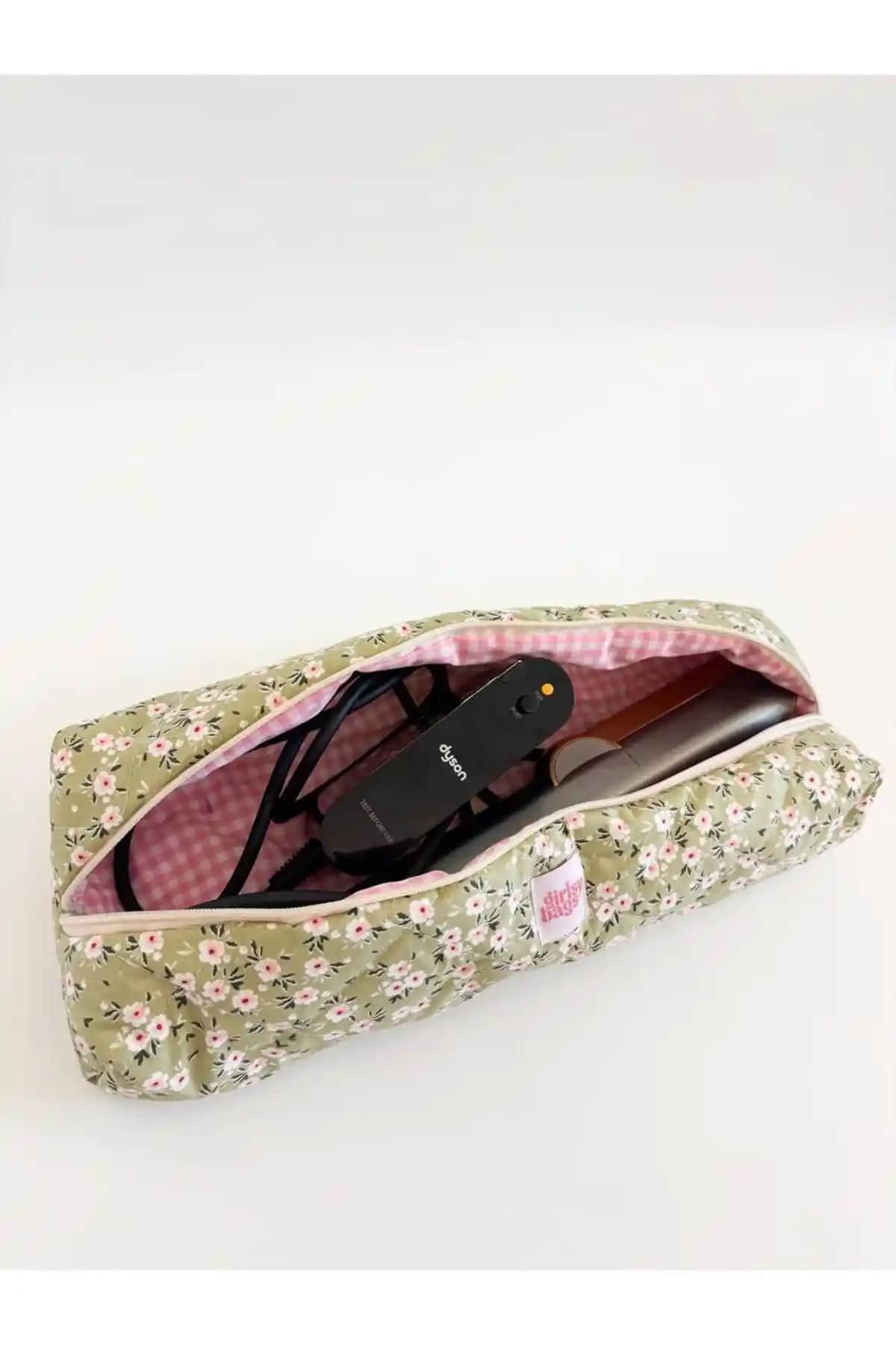GirlsyBags Dyson Uyumlu Büyük Makyaj ve Saç Düzleştirici Çantası
