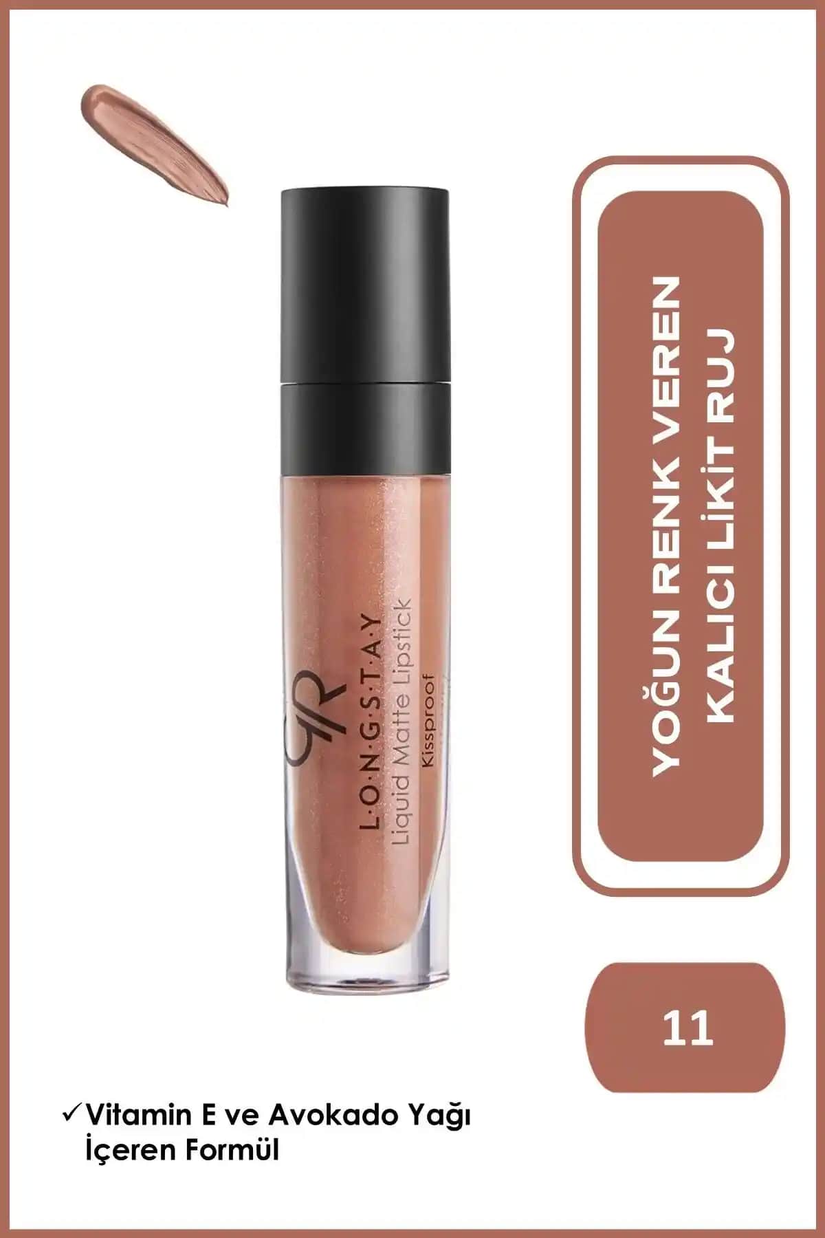 Golden Rose Longstay Liquid Matte Ruj No 11 Warm Beige Modern ve Kalıcı Dudak Makyajı İçin Uygun