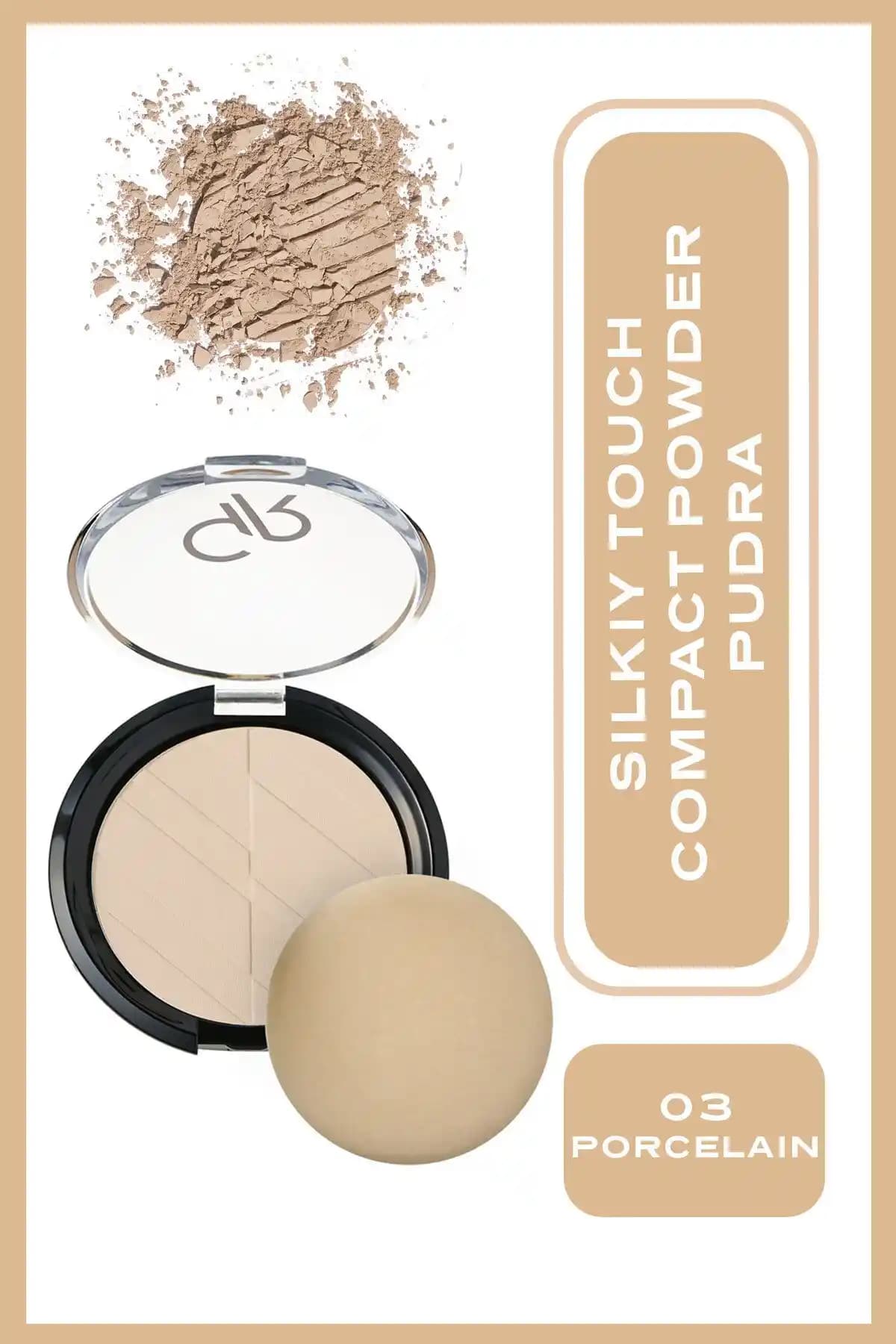 Golden Rose Silky Touch Kompakt Pudra No: 03 Porcelain - Doğal ve Mat Görünüm Sağlayan Kalıcı Makyaj Ürünü