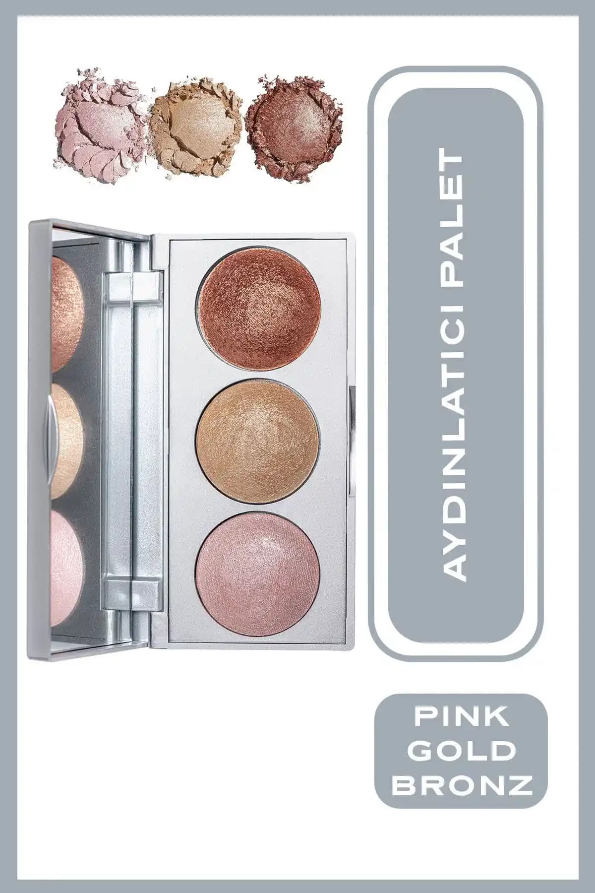 Golden Rose Strobing Highlighter Palette Pink Gold Bronz ile doğal ve etkileyici parlaklık sağlayın