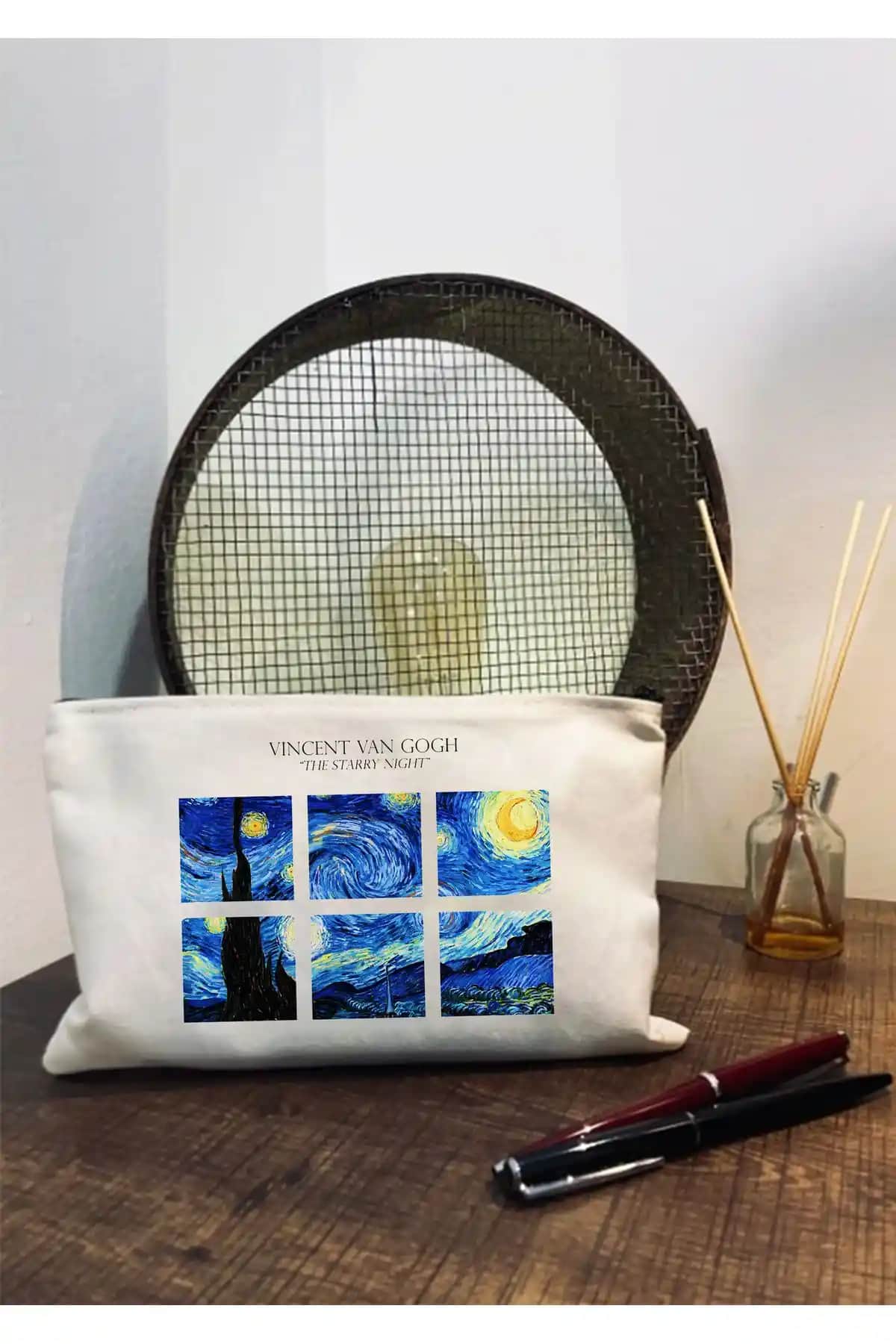 GRAFİKSPAN Van Gogh Starry Night Makyaj Çantası Estetik ve Fonksiyonellik Bir Arada