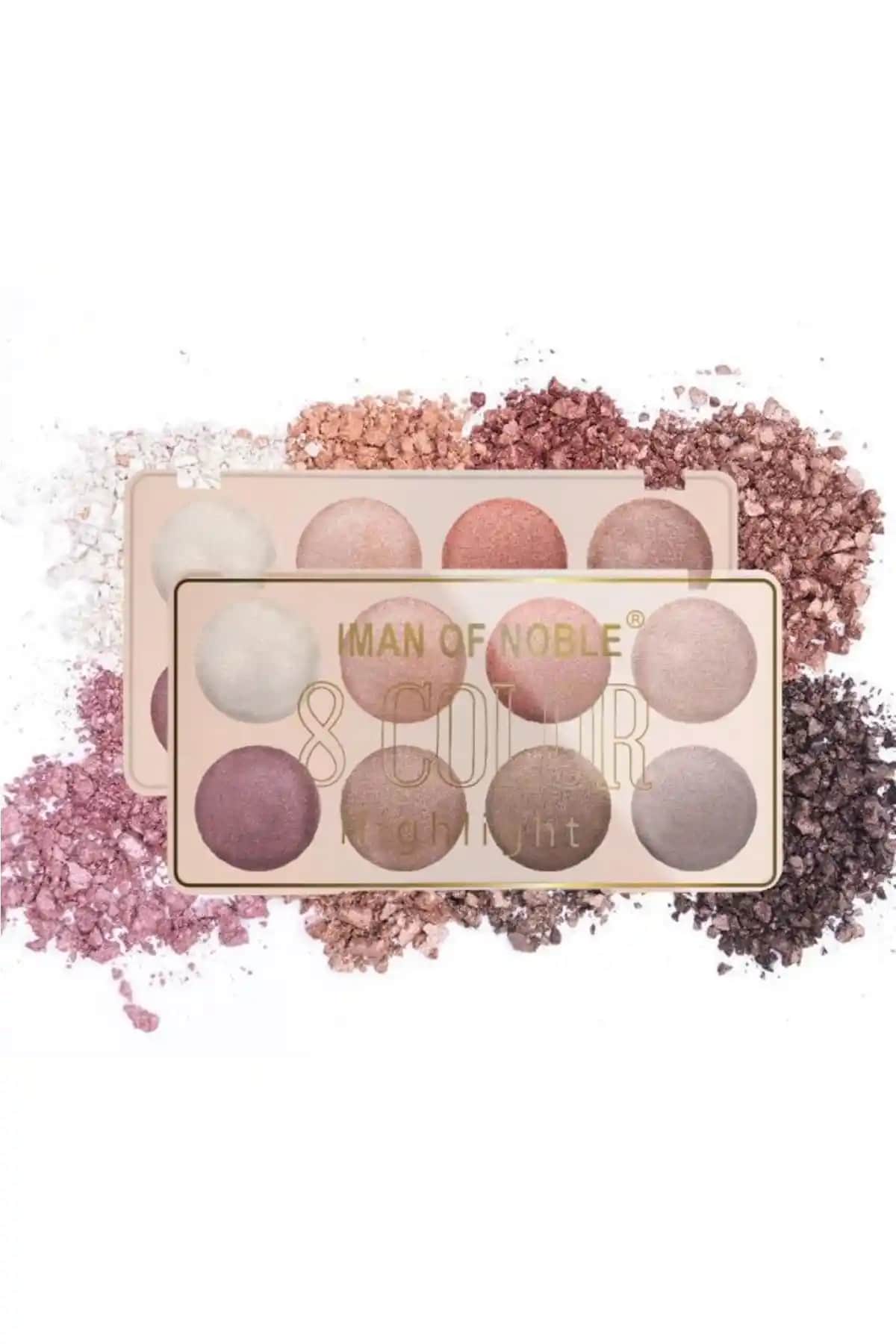 IMAN OF NOBLE 8 Renkli Sedefli Highlighter Paleti ile Doğal Işıltı ve Parlaklık Sağlayın