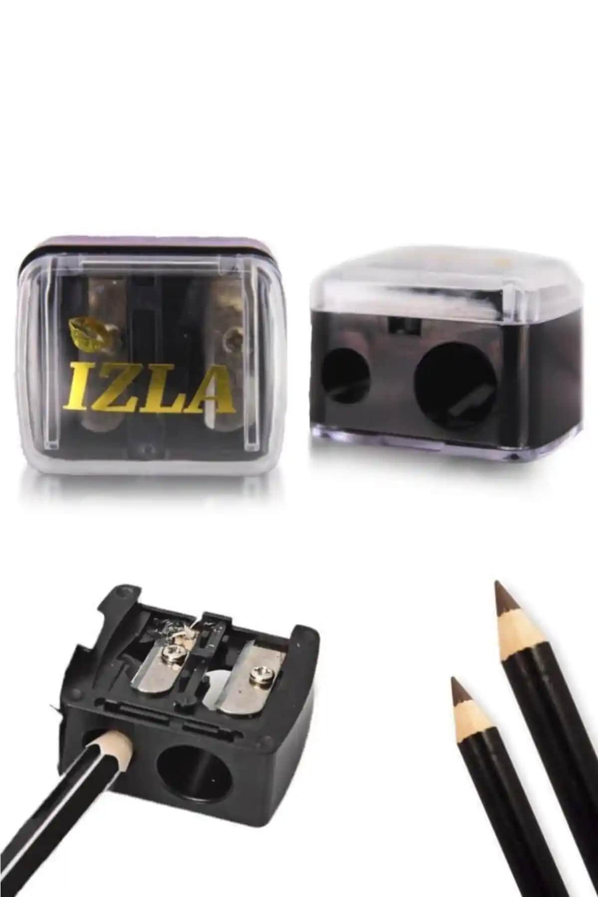 İzla 2'li Açacak Siyah Kalem ve Kalemtraş Özellikli Pratik Makyaj Kalemi