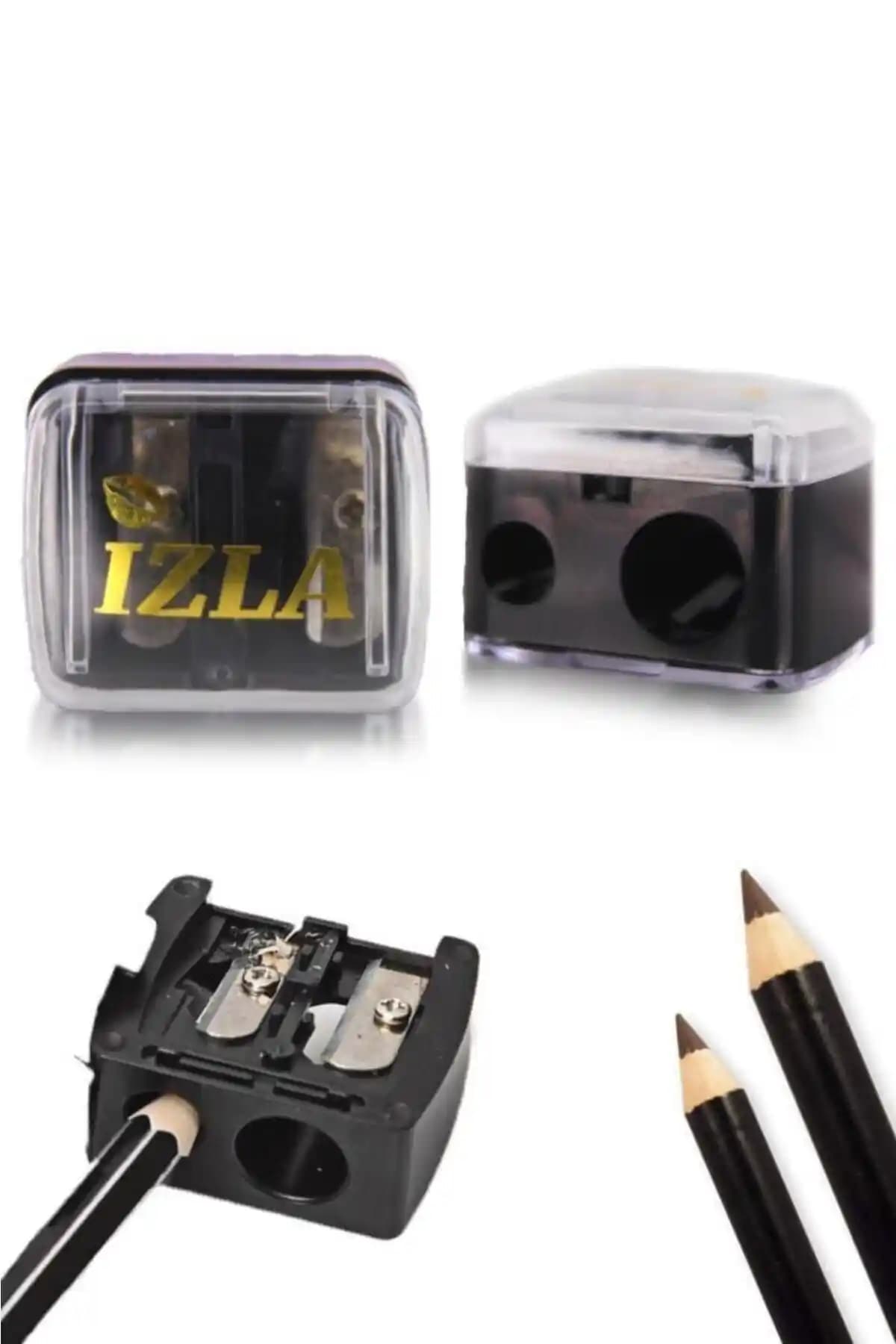 İzla 2'li Açacak Siyah Kalem ve Kalemtraş Özellikli Pratik Makyaj Kalemi