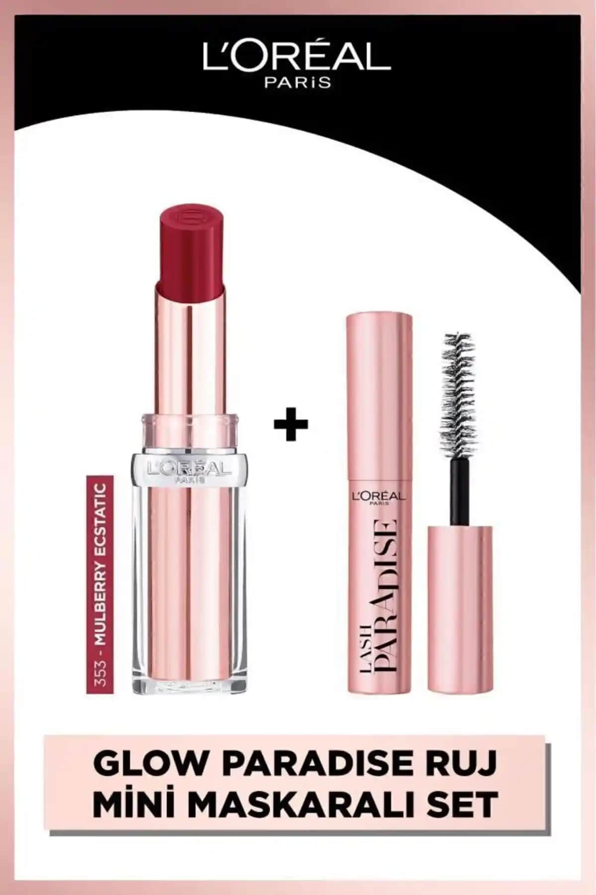 L'Oreal Paris Glow Paradise Makaj Seti: Dudak ve Kirpik Bakımında Şıklık ve Doğallık