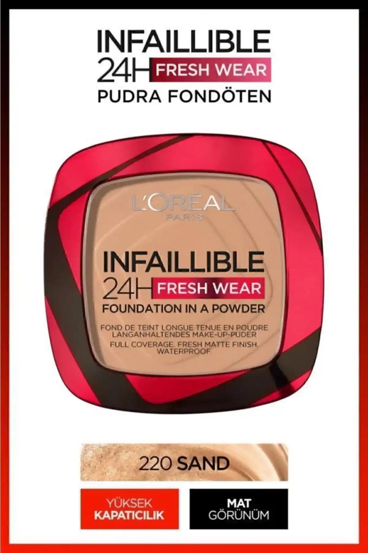 L'Oreal Paris Infaillible 24h Fresh Wear Pudra Fondöten: Uzun Süre Kalıcı Doğal Makyaj Ürünü