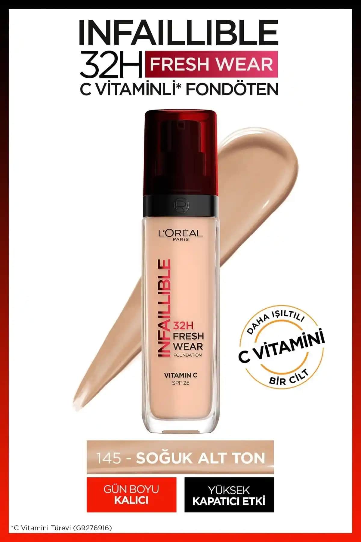L'Oreal Paris Infaillible 32h Fresh Wear Fondöten Cilt Parlaklığı ve Uzun Süre Kalıcılık Sağlar