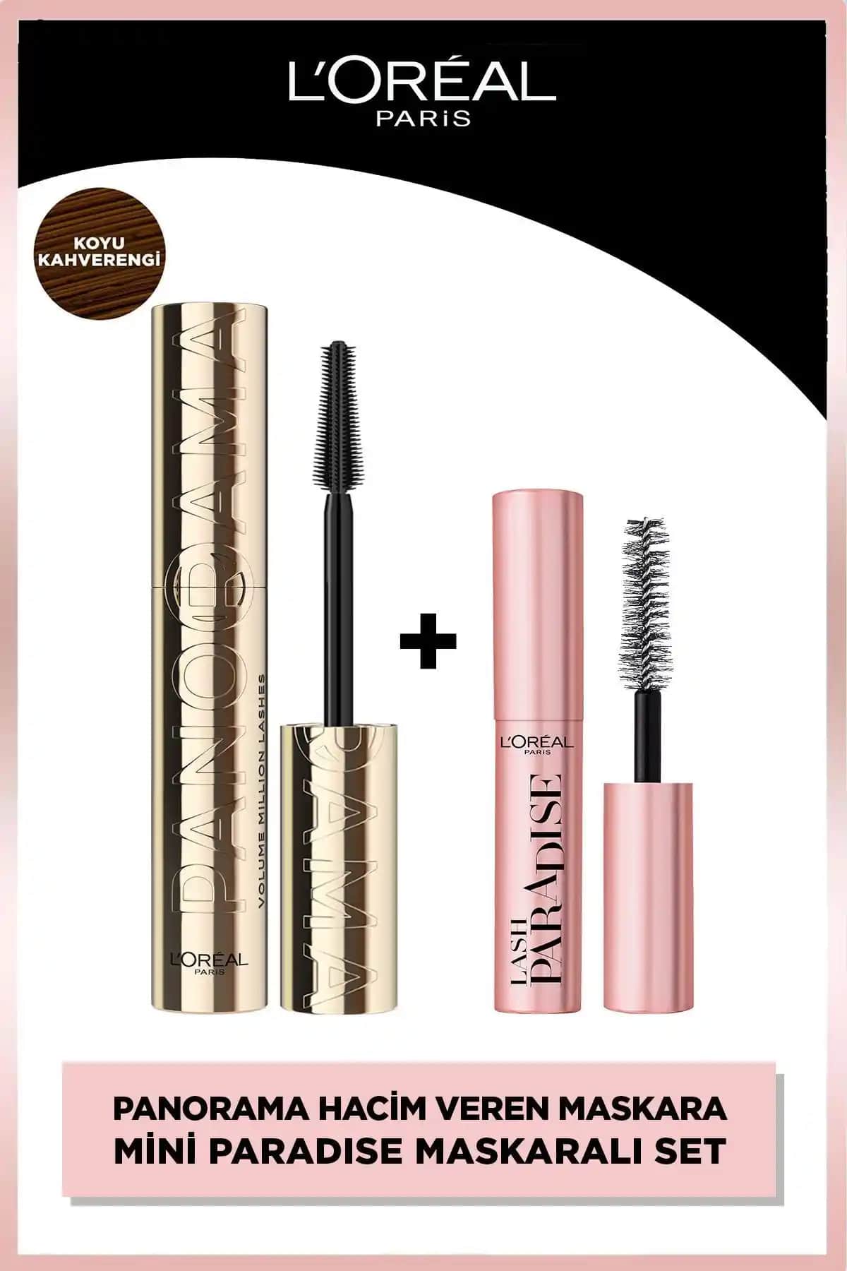 L'Oréal Paris Panorama ve Mini Paradise Maskara Seti ile Dolgun ve Uzun Kirpikler