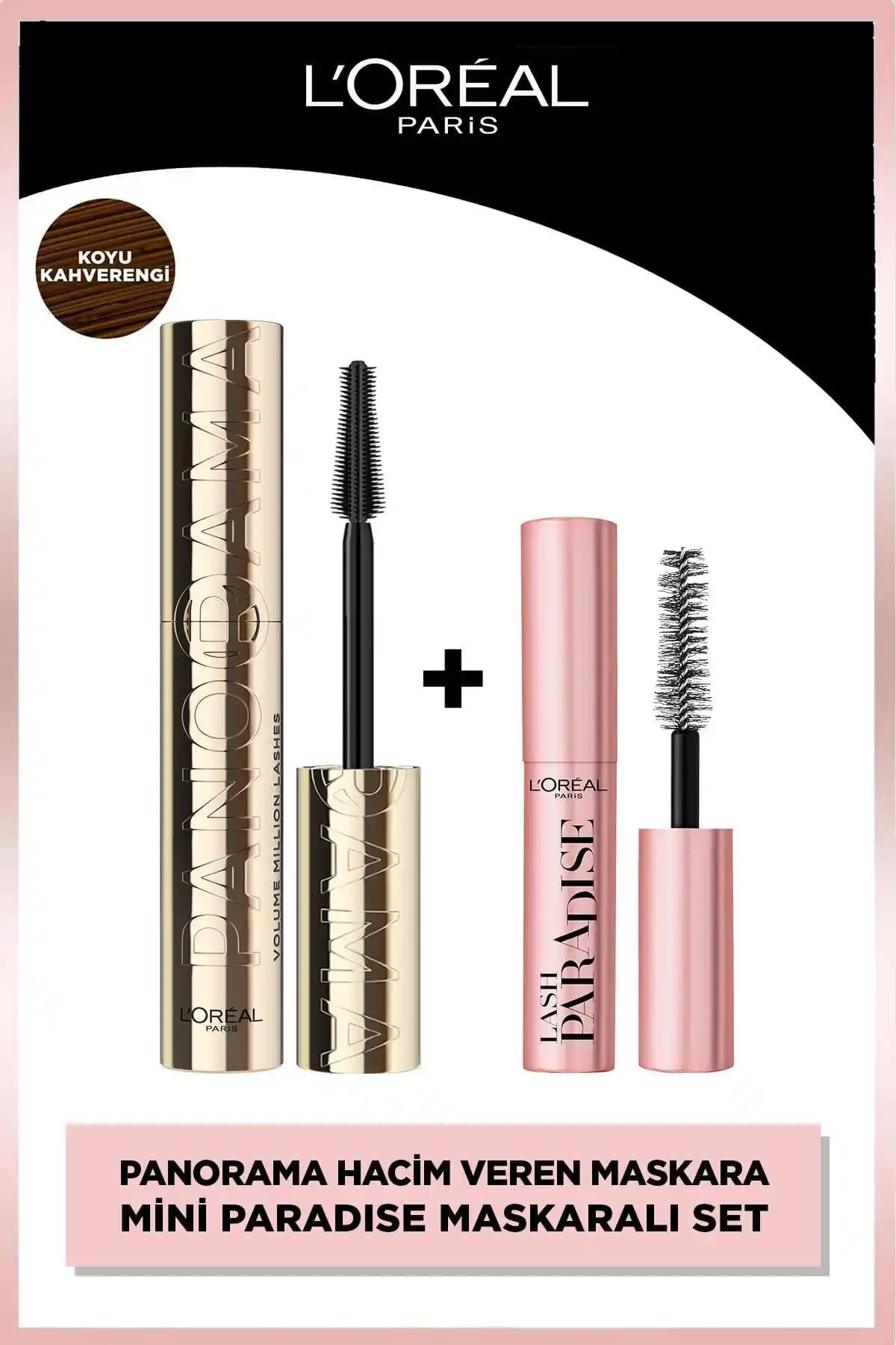 L'Oréal Paris Panorama ve Mini Paradise Maskara Seti ile Dolgun ve Uzun Kirpikler