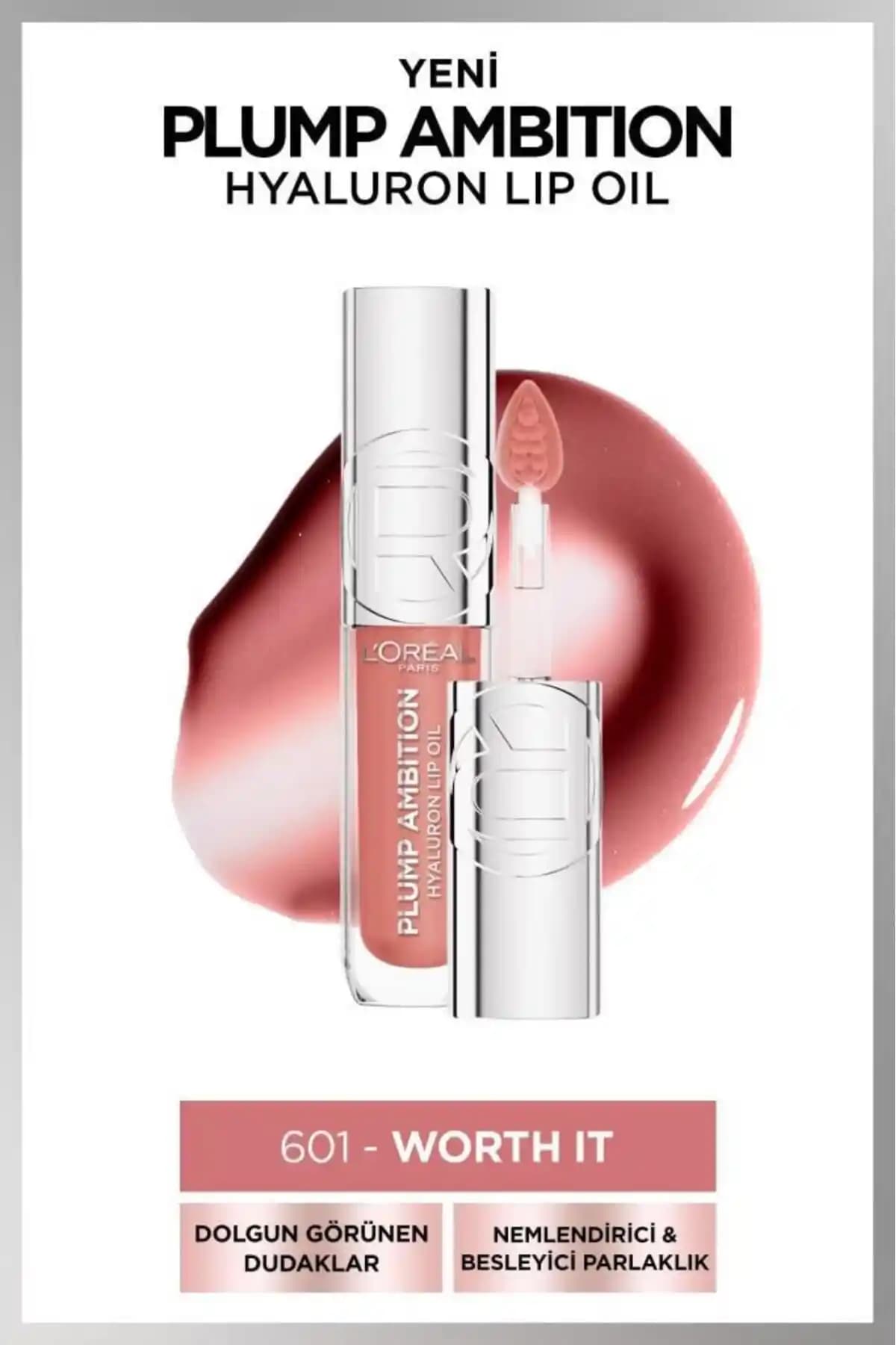 L'Oréal Paris Plump Ambition Hyaluron Lip Oil Dudaklara Dolgun ve Parlak Bir Görünüm Sağlar
