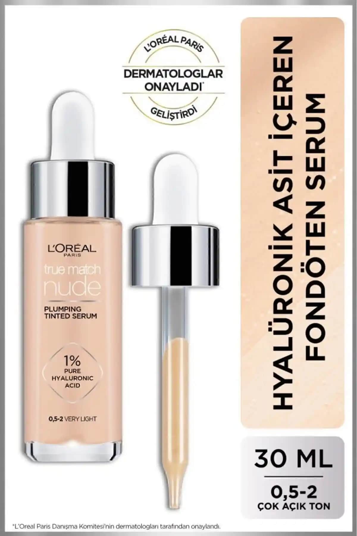 L'Oreal Paris True Match Nude Serum Fondöten Hassas Ciltler İçin Doğal ve Nemlendirici Özelliklerle