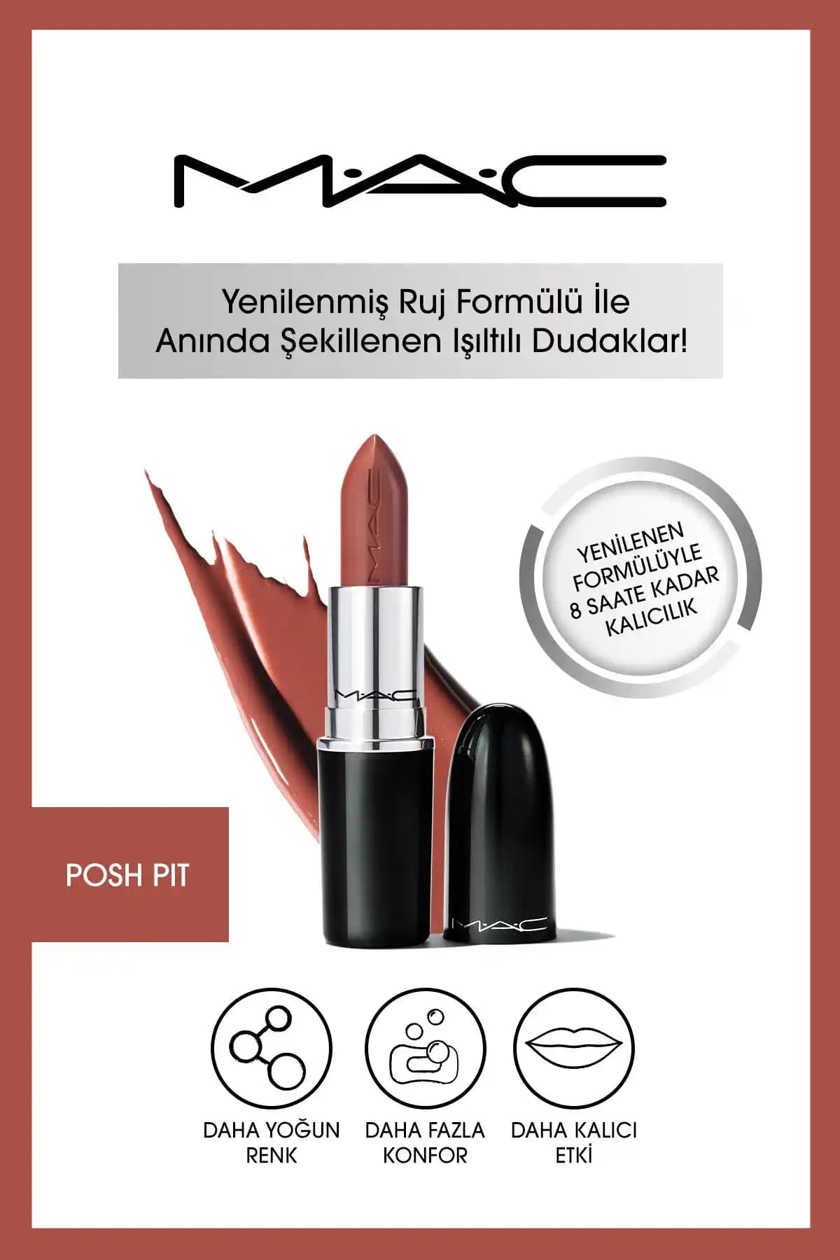Mac Lustreglass Sheer-shine Ruj Posh Pit: Doğal Parlak Dudaklar İçin Mükemmel Seçenek
