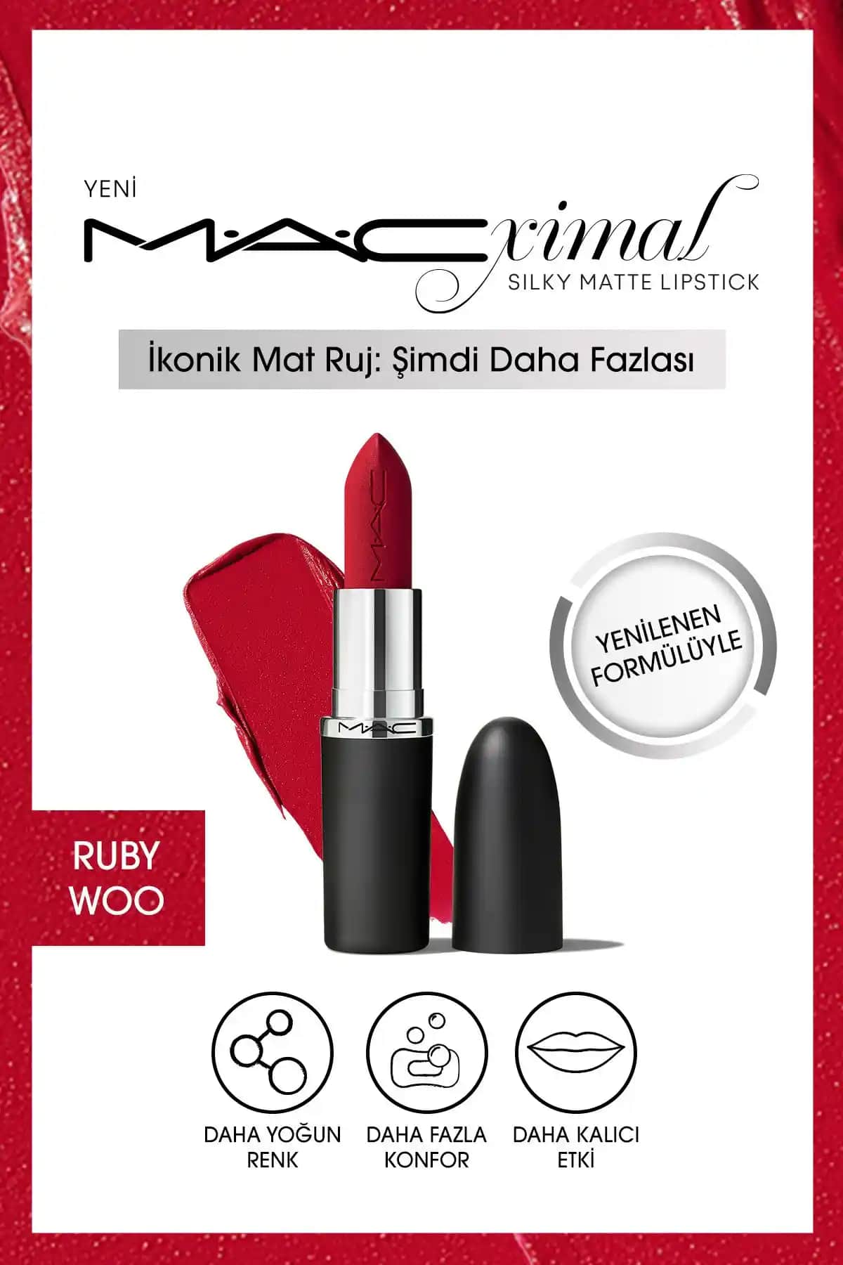 Mac M·A·CXIMAL Silky Matte Ruj: Yoğun Pigmentli, Kalıcı ve Şık Dudaklar İçin