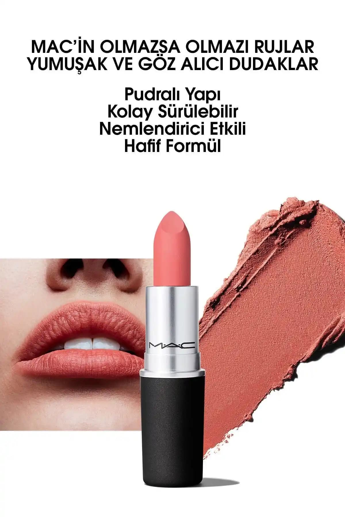 Mac Powder Kiss Lipstick Mat Bitişli Nemlendirme Etkili Ruj - Günlük ve Şık Kullanım İçin