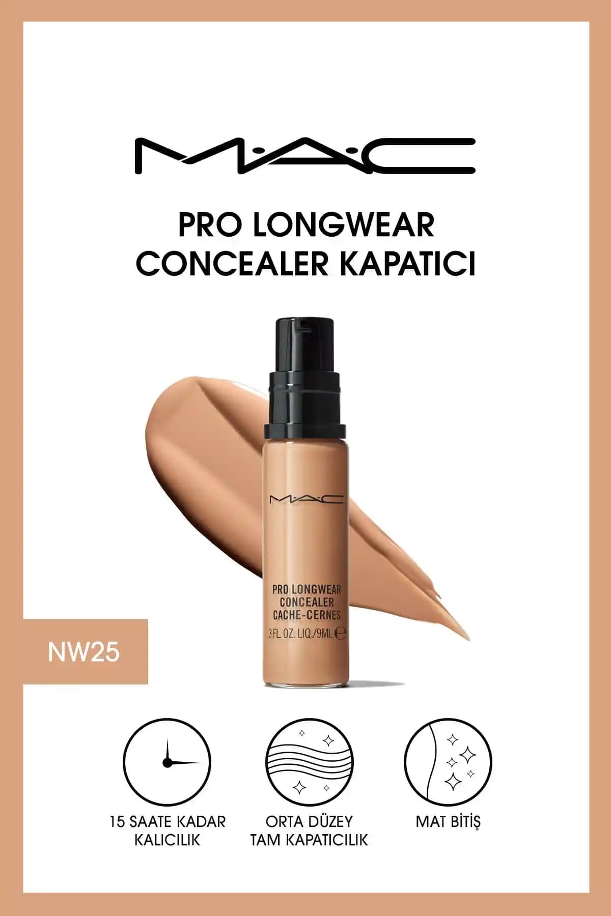Mac Pro Longwear Concealer NW25 Göz Altı Kapatıcısı Uzun Süre Dayanıklı ve Yüksek Kapatıcılık