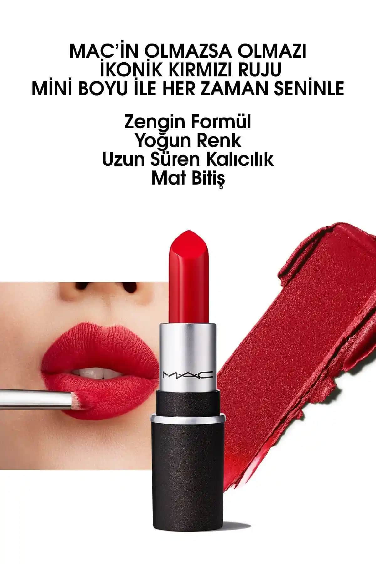 Mac Ruby Woo Mini Ruj: Kadife Mat Doku ve Uzun Süre Kalıcılık Sağlayan Kırmızı Renk