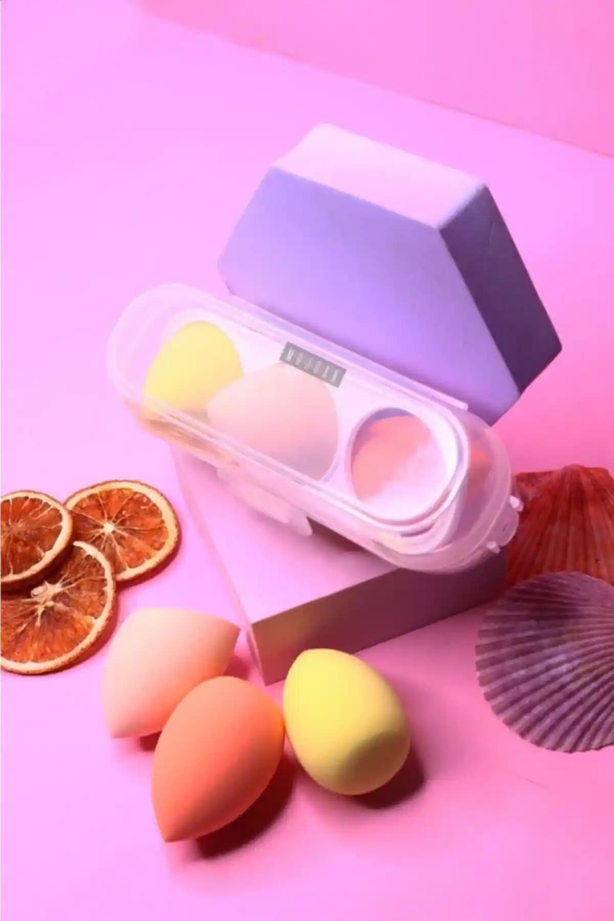 Makyaj Uygulamalarında Kalite ve Hijyen Sunan MUJGAN 3'lü Standlı Makyaj Süngeri Seti