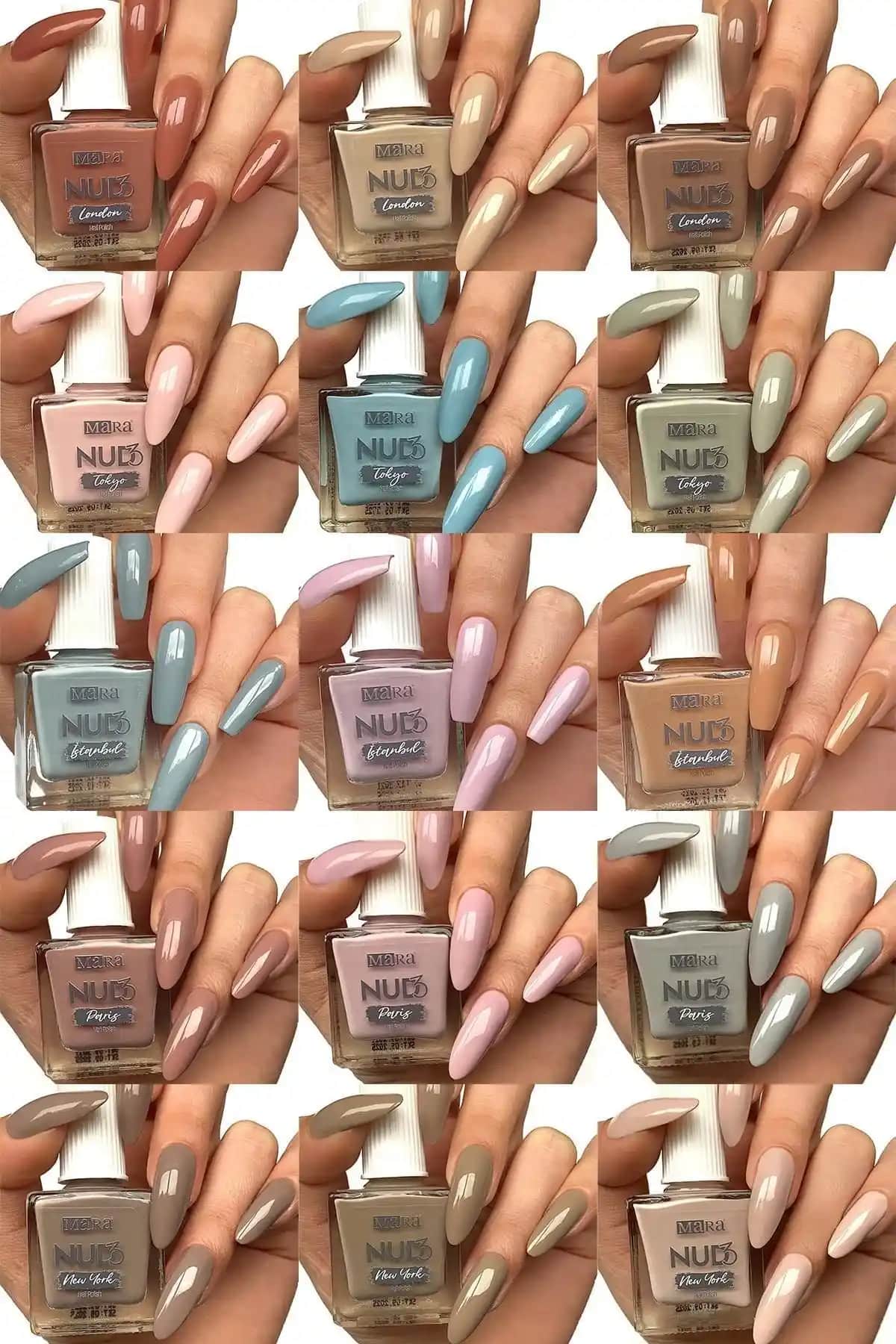 Mara Nude Oje Seti: 15 Renkli, Kaliteli ve Uzun Ömürlü Oje Seçenekleri