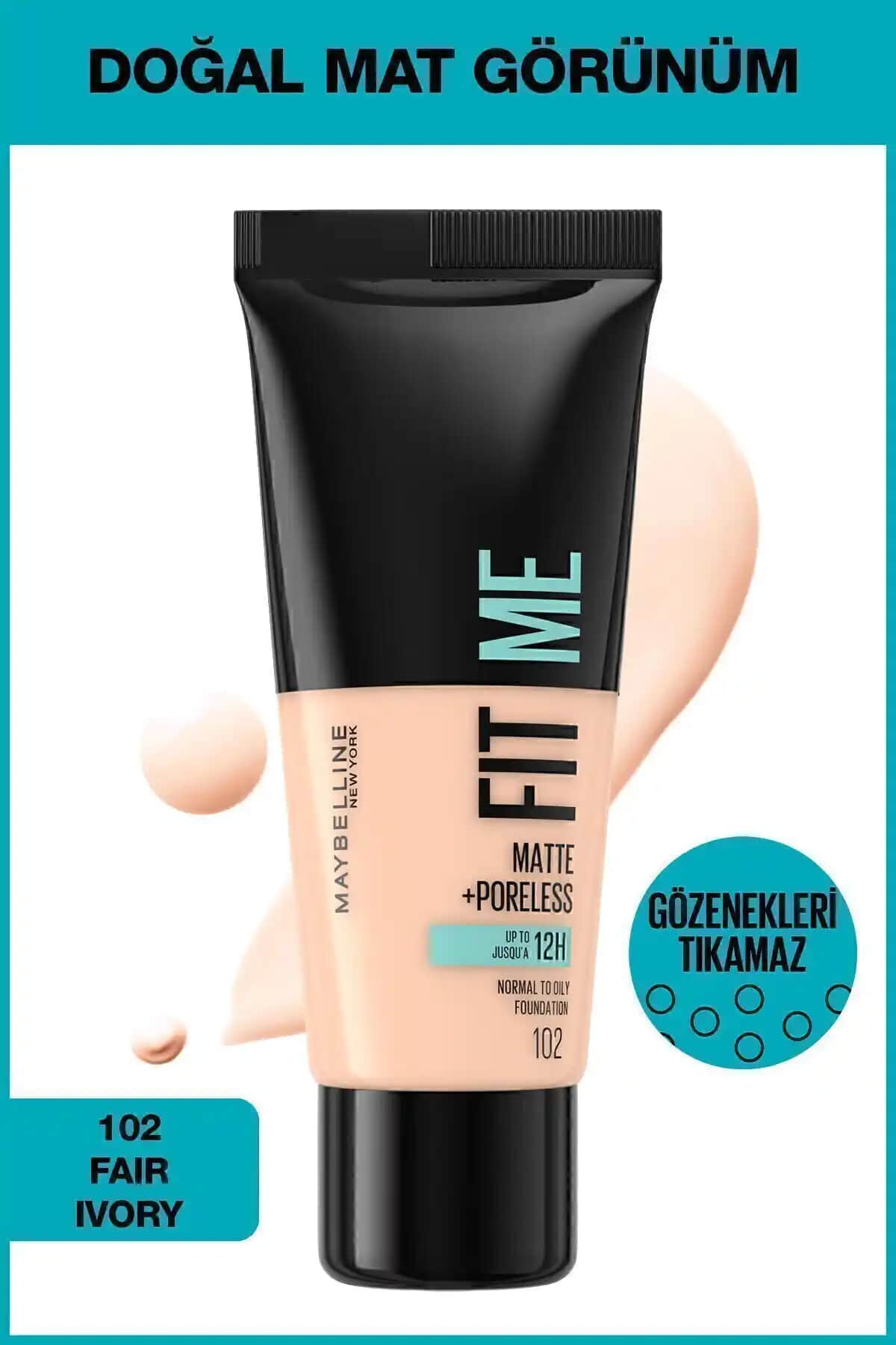Maybelline Fit Me Matte Poreless Fondöten Karşılaştırması: 102 Fair Ivory ve 97 Natural Porcelain
