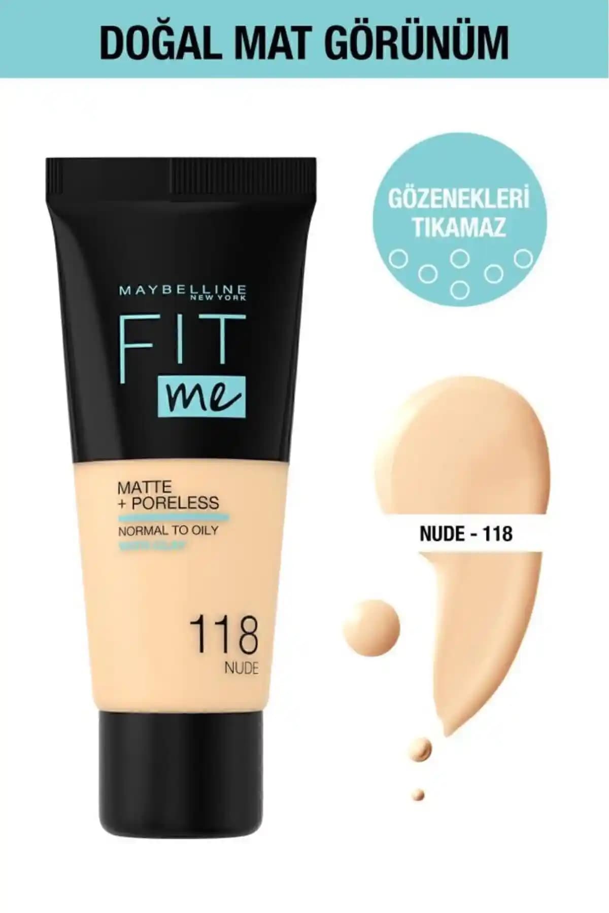 Maybelline Fit Me Matte Poreless Fondöten: Kusursuz Mat ve Gözeneksiz Cilt İçin Tercih