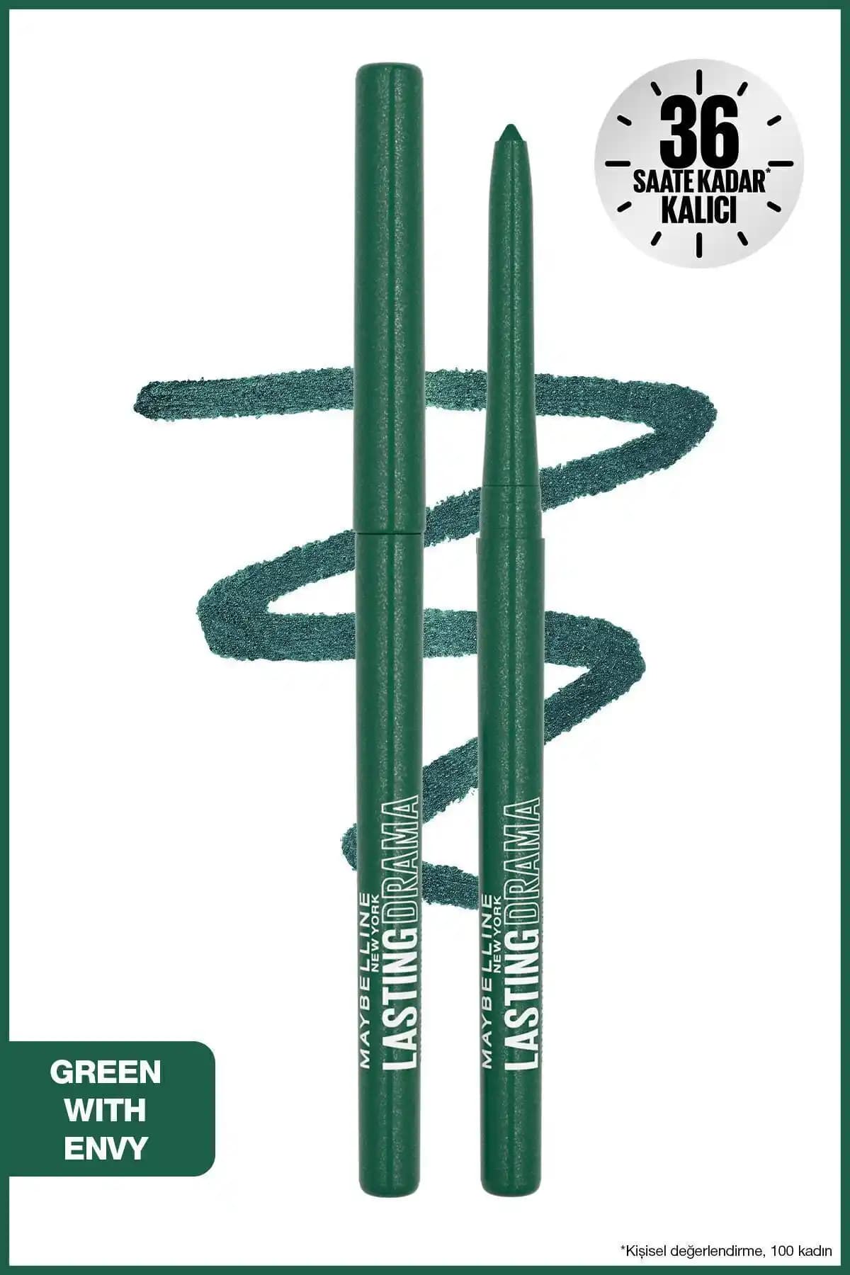 Maybelline Lasting Drama Otomatik Göz Kalemi Karşılaştırması Yeşil ve Mavi