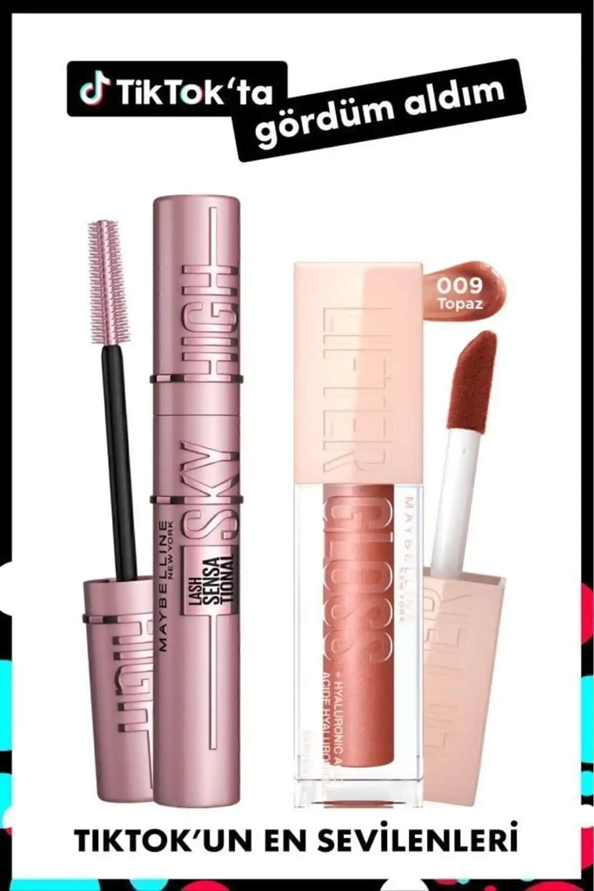 Maybelline New York Lash Sensational Sky High Maskara ve Lifter Gloss Dudak Parlatıcısı İncelemesi